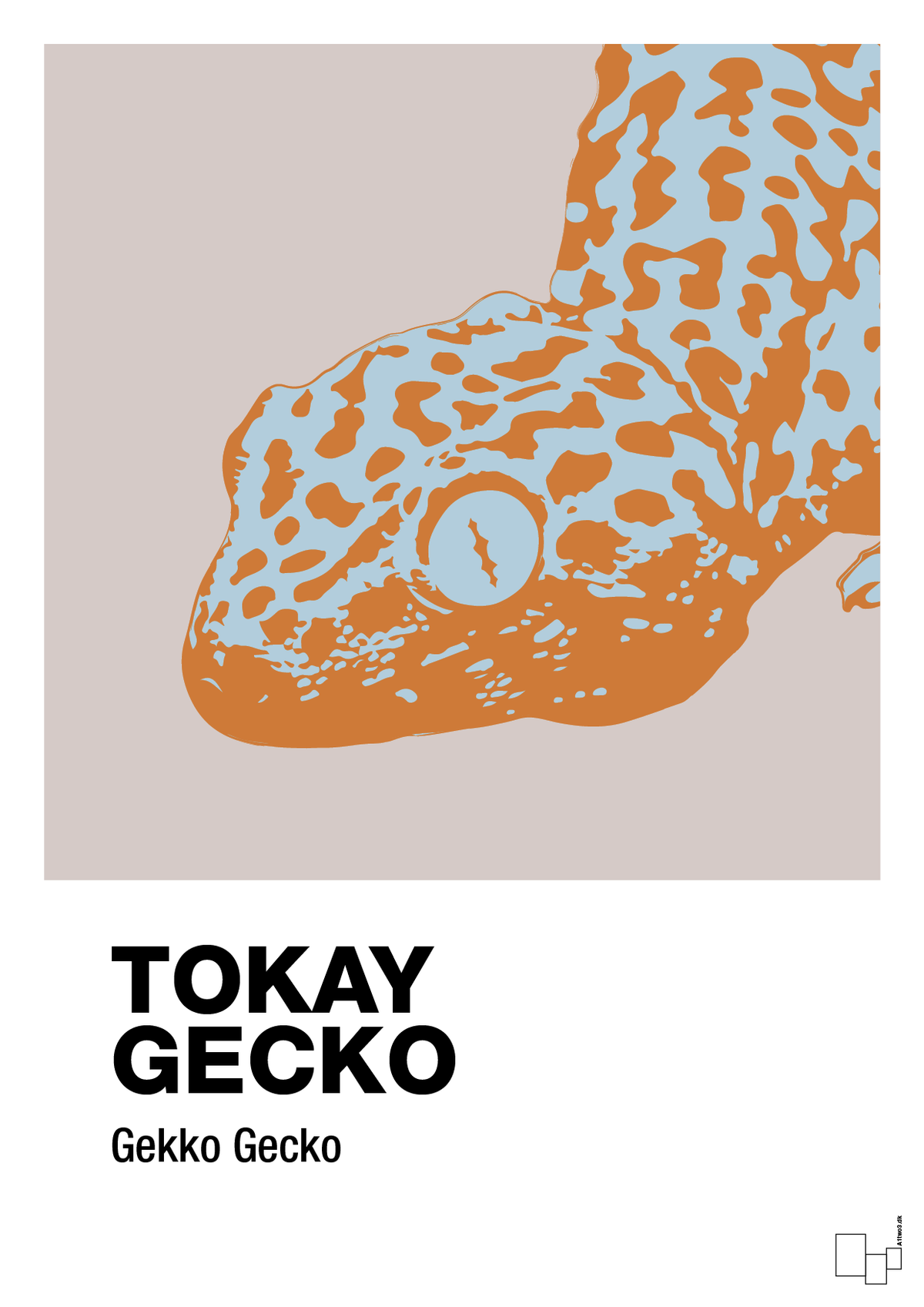 plakat: tokay gecko - broken beige-Dyr-A1two3