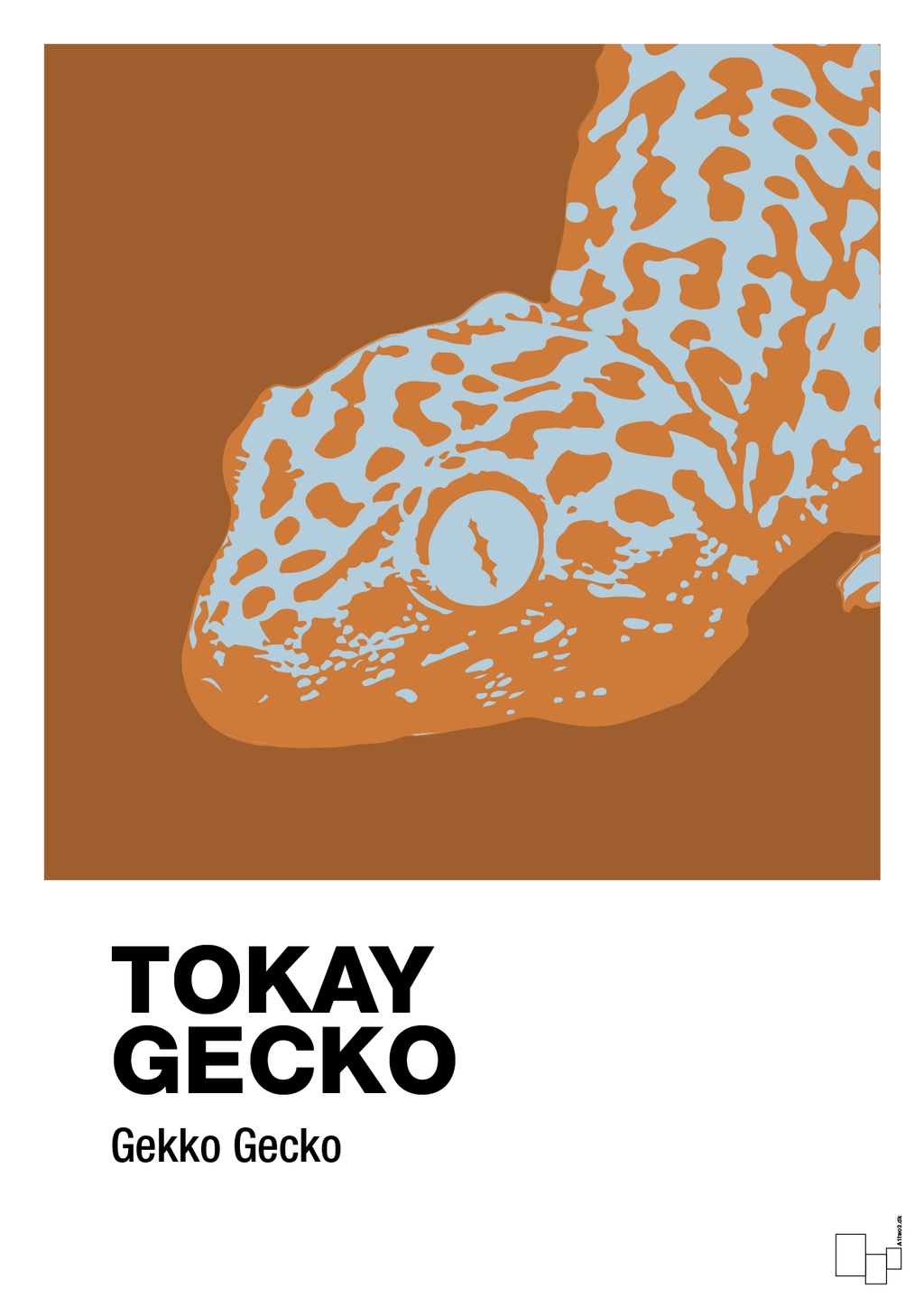 plakat: tokay gecko - cognac-Dyr-A1two3
