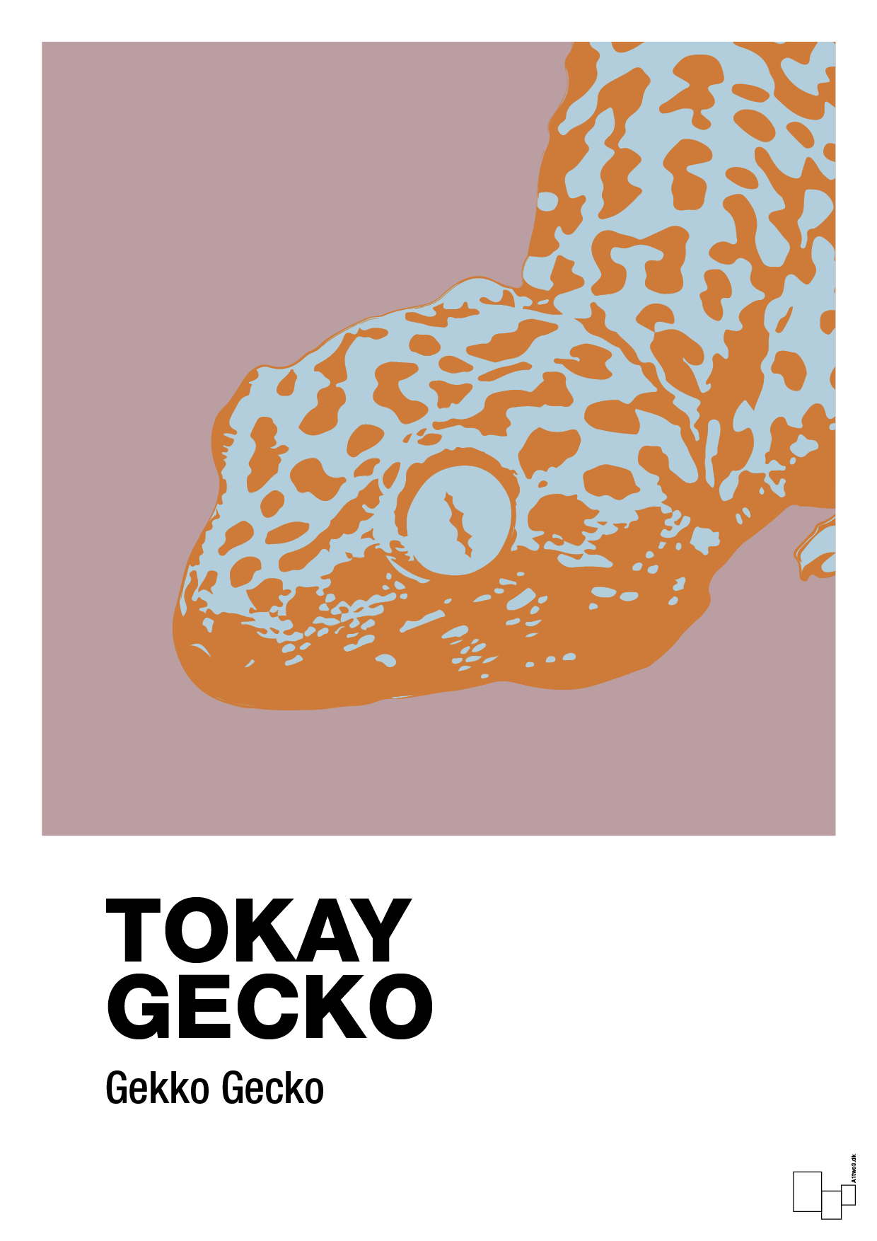 plakat: tokay gecko - light rose-Dyr-A1two3