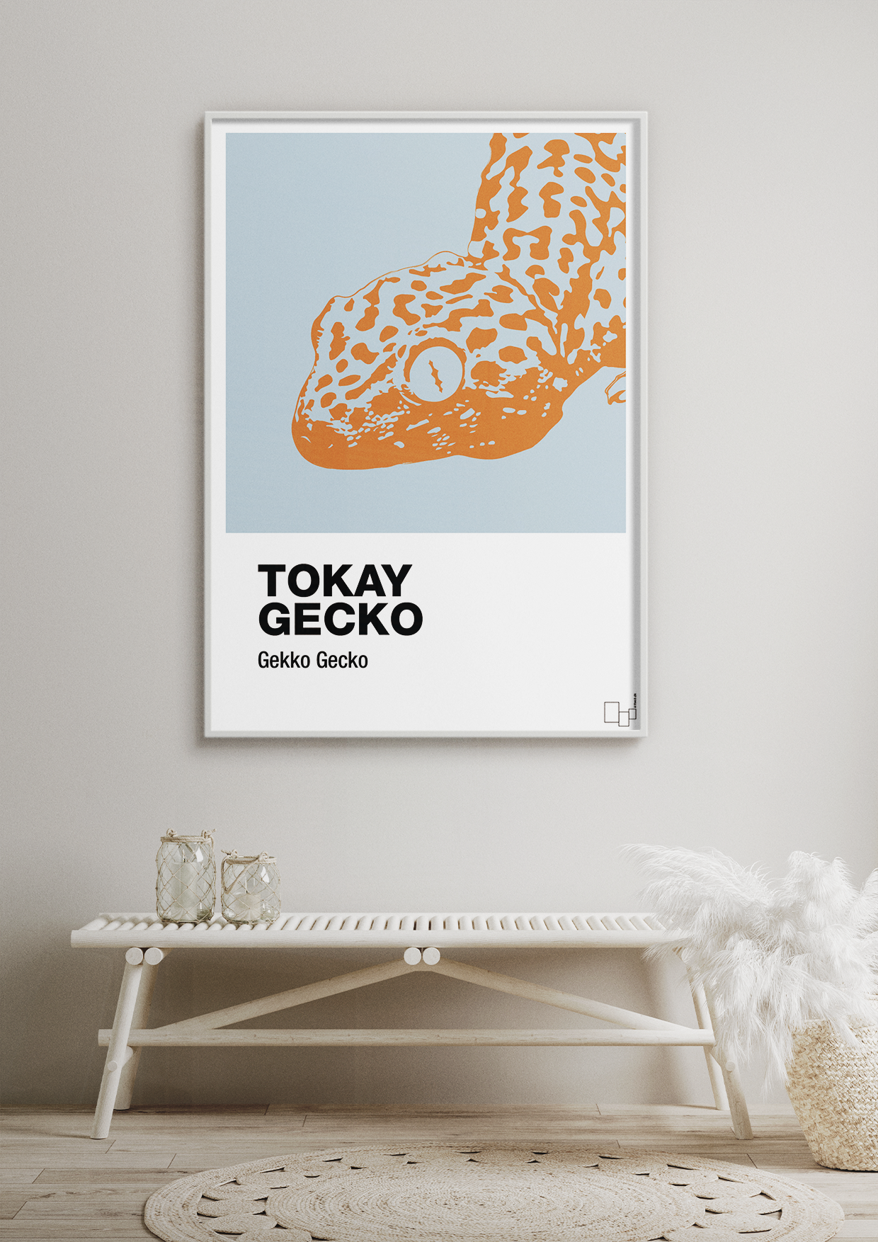 plakat: tokay gecko - graphic charcoal-Dyr-A1two3