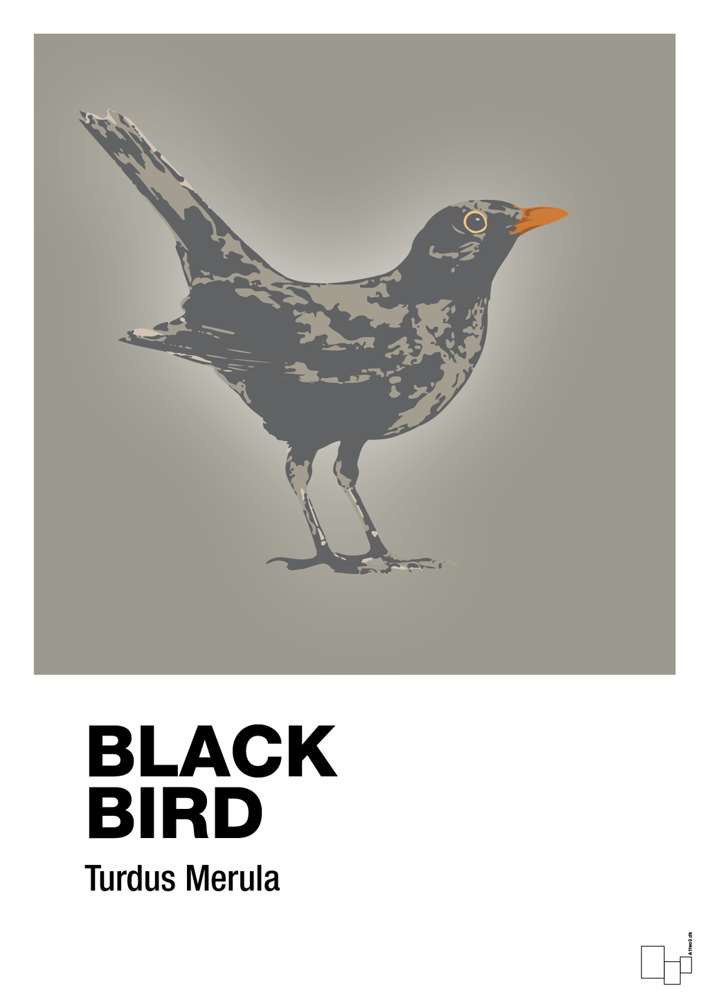 plakat: black bird - battleship gray-Dyr-A1two3