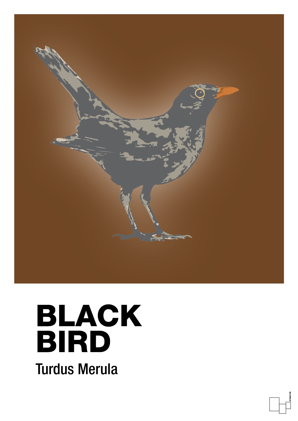 plakat: black bird - dark brown-Dyr-A1two3