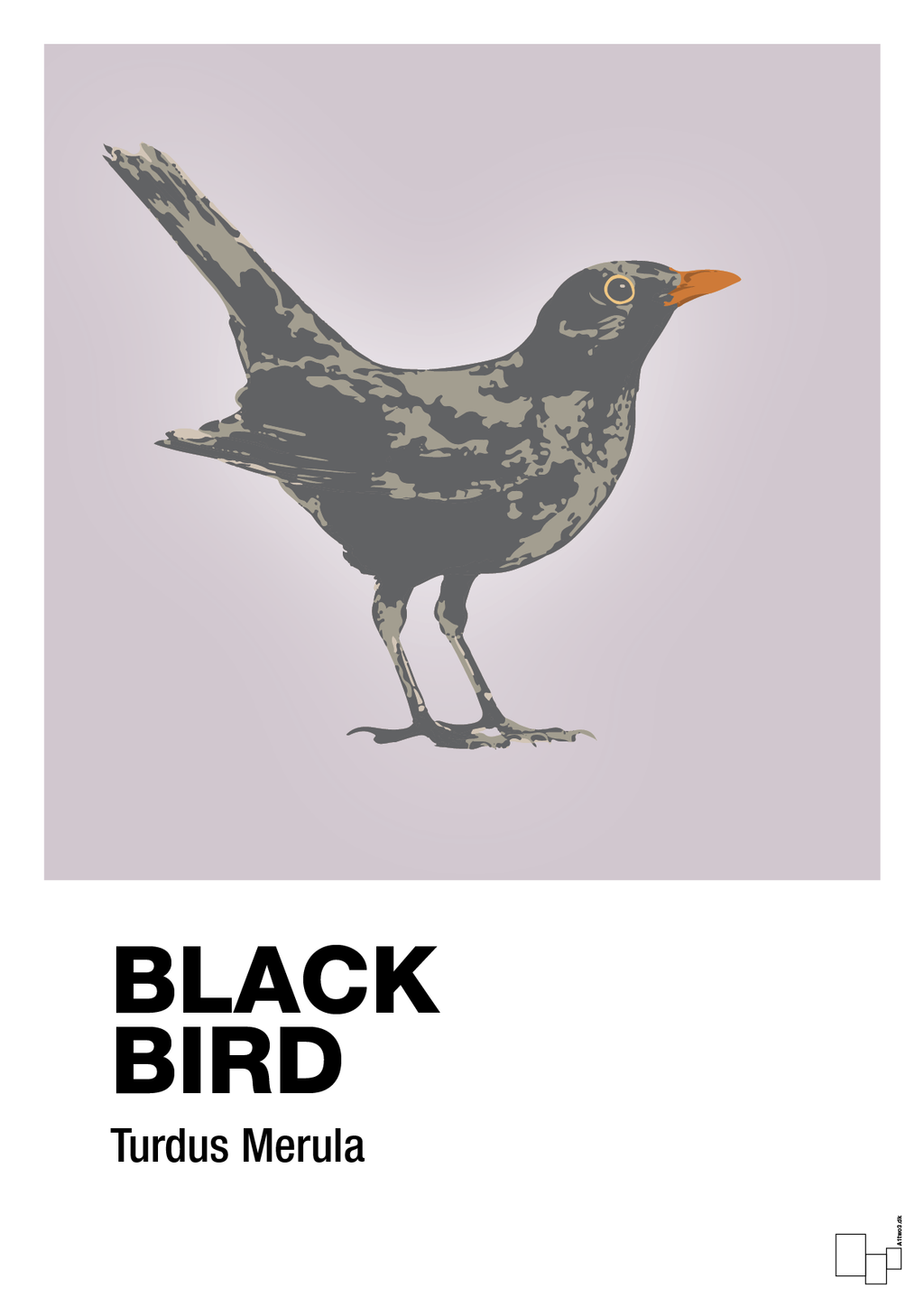 plakat: black bird - dusty lilac-Dyr-A1two3