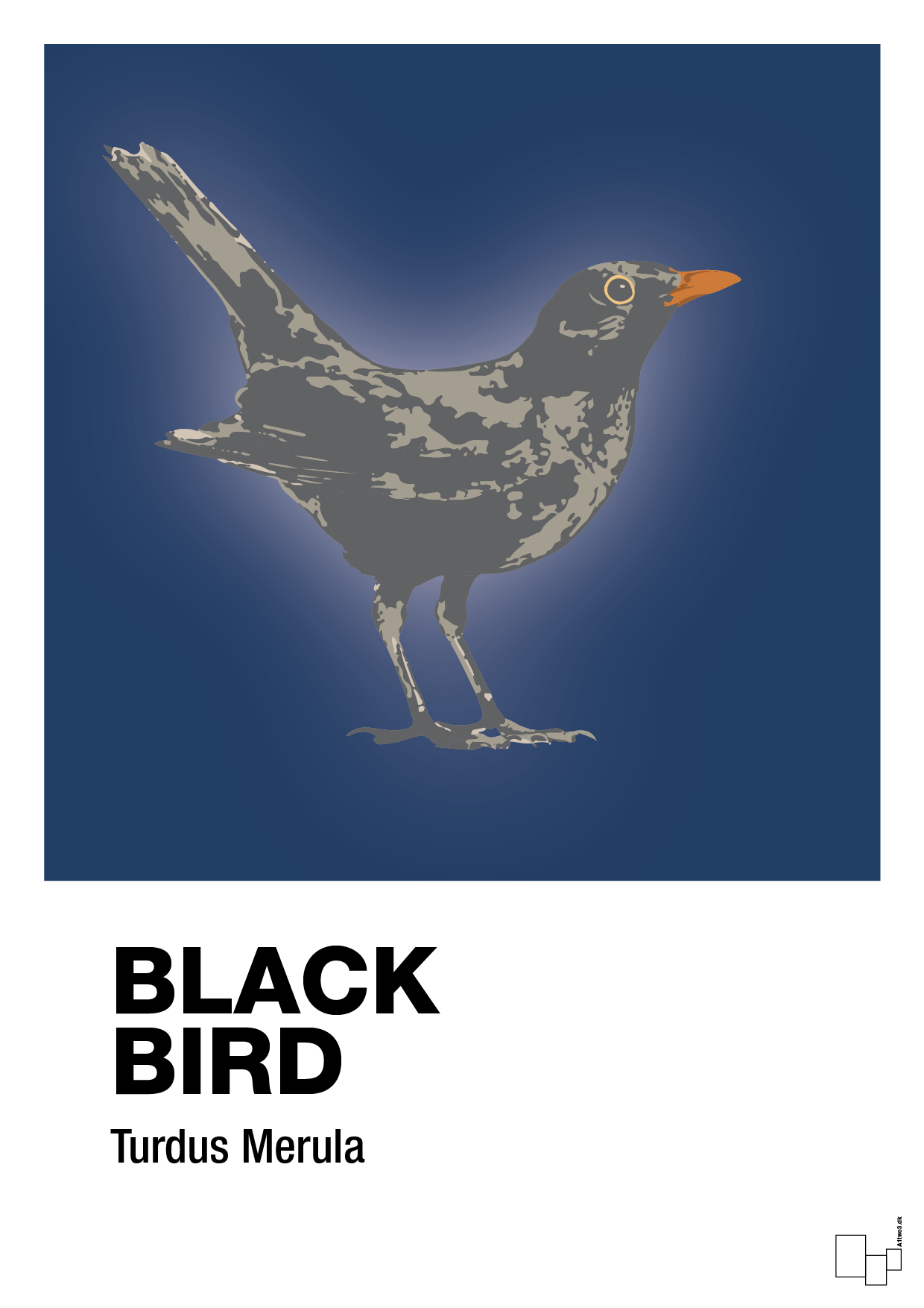 plakat: black bird - lapis blue-Dyr-A1two3