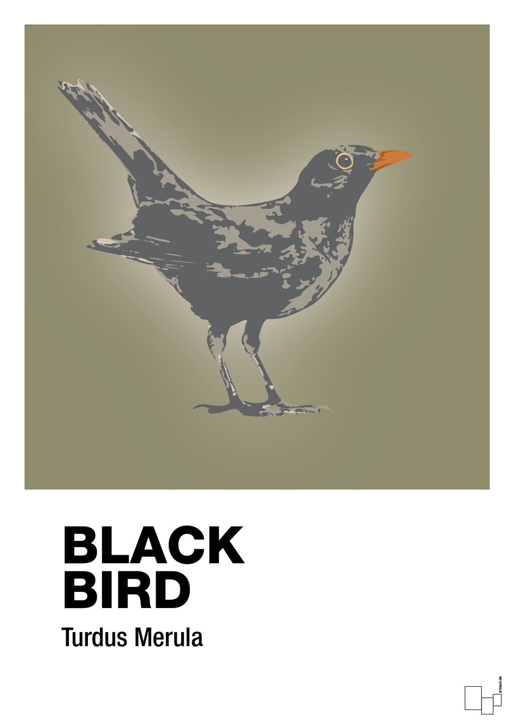 plakat: black bird - misty forrest-Dyr-A1two3