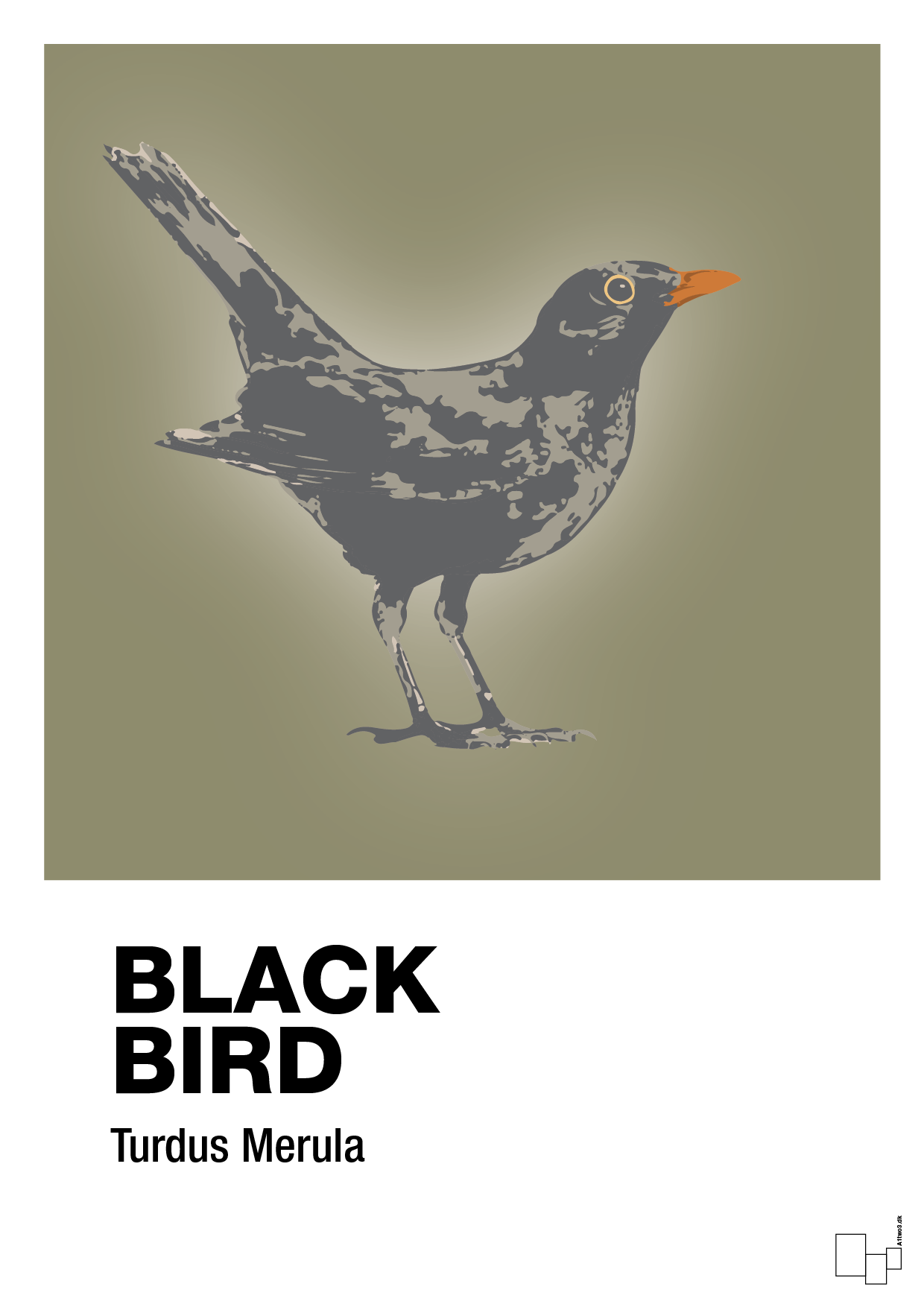 plakat: black bird - misty forrest-Dyr-A1two3