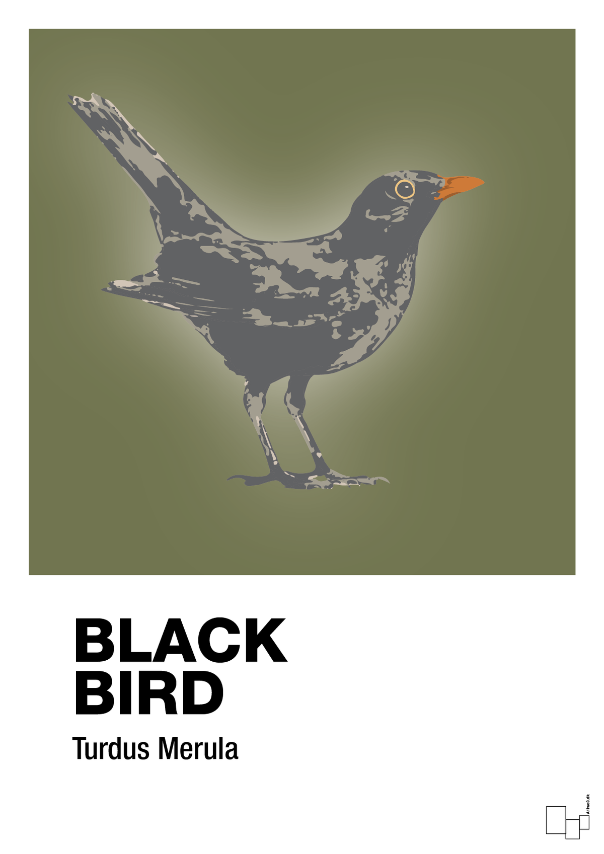 plakat: black bird - secret meadow-Dyr-A1two3
