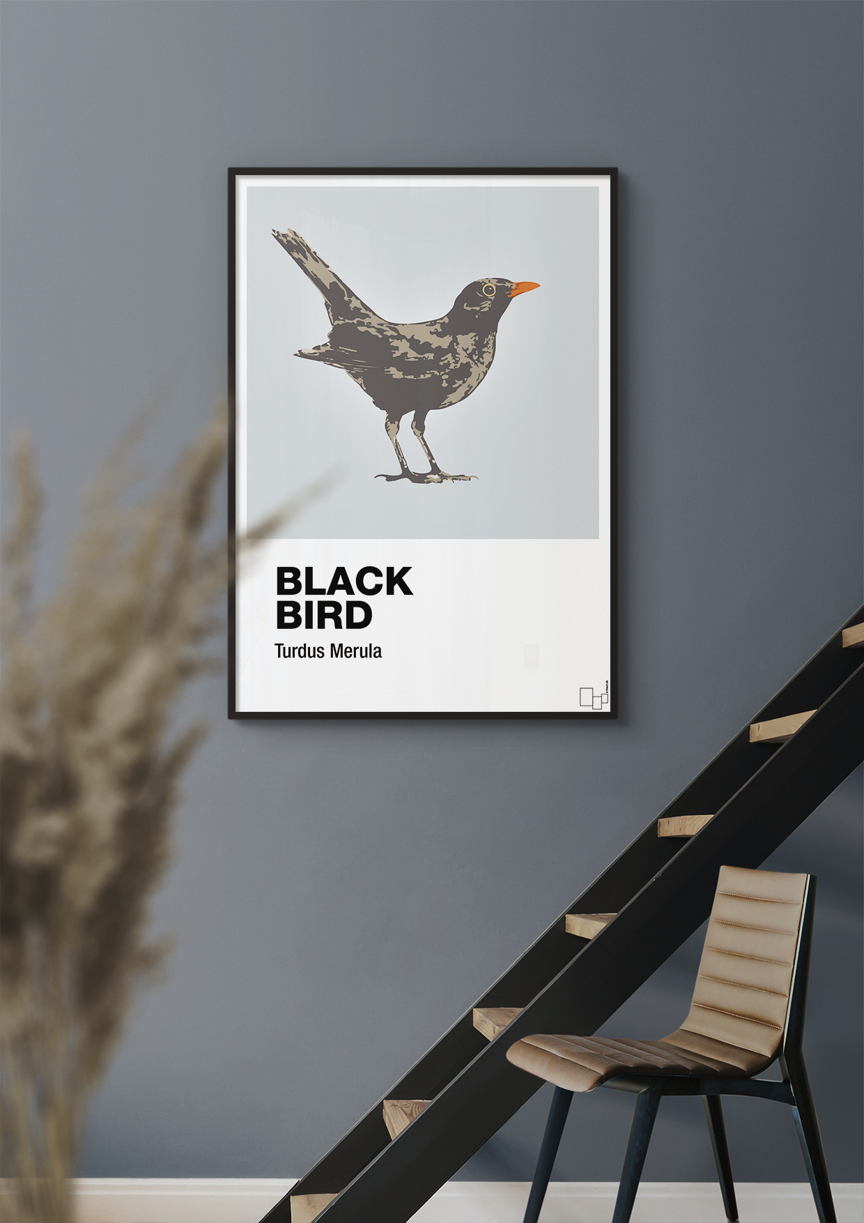 plakat: black bird - graphic charcoal-Dyr-A1two3