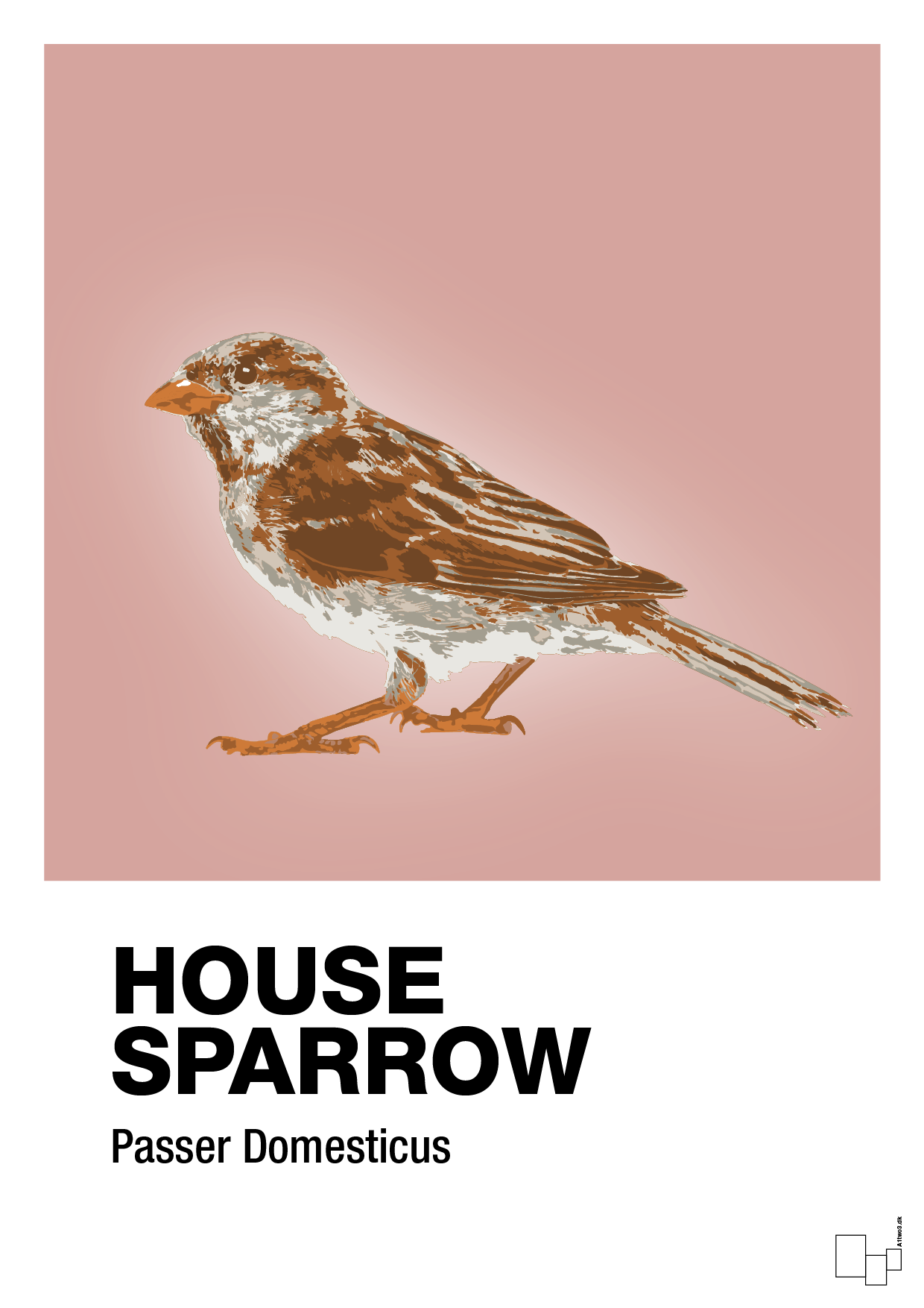 plakat: house sparrow - bubble shell-Dyr-A1two3