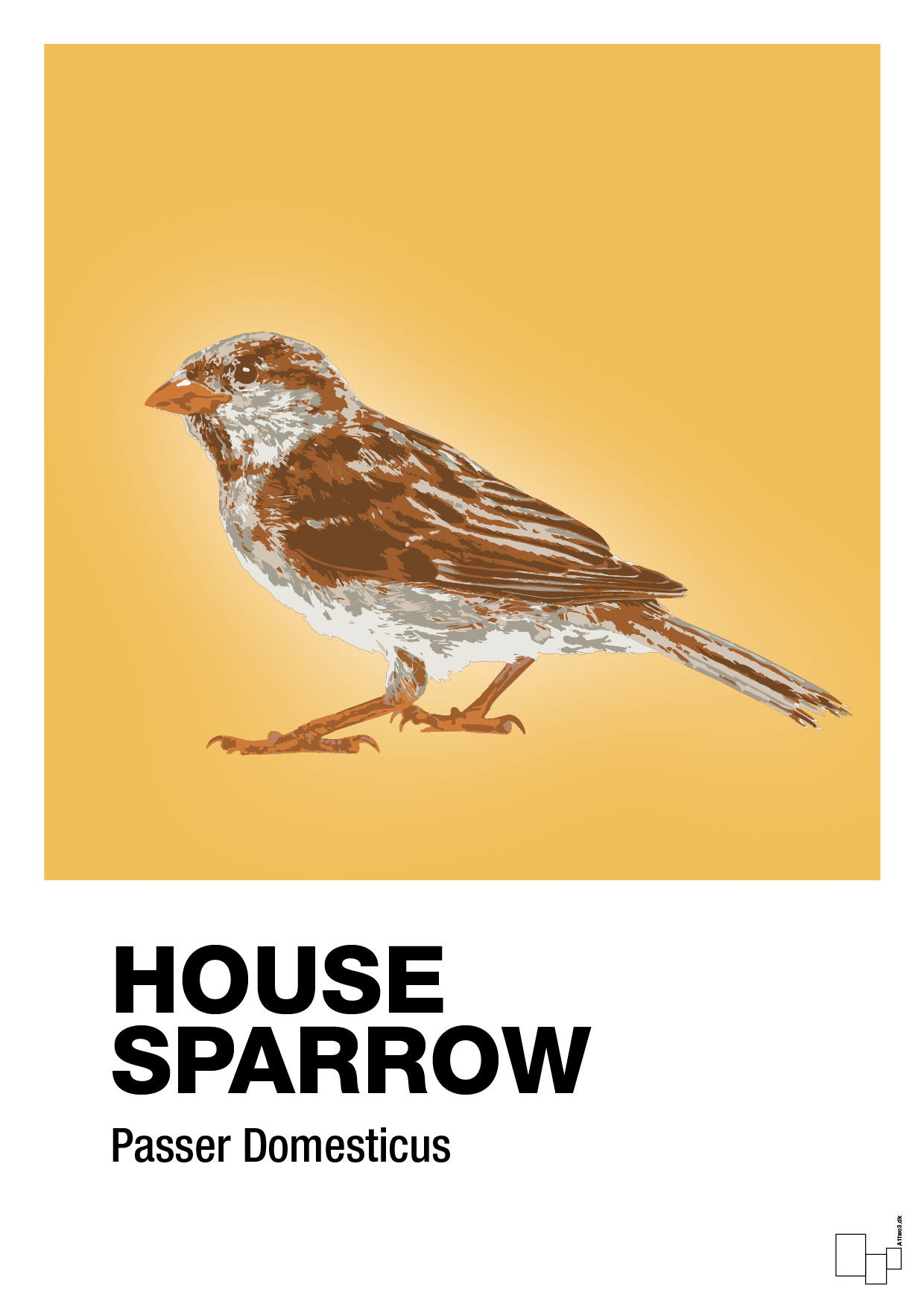 plakat: house sparrow - honeycomb-Dyr-A1two3