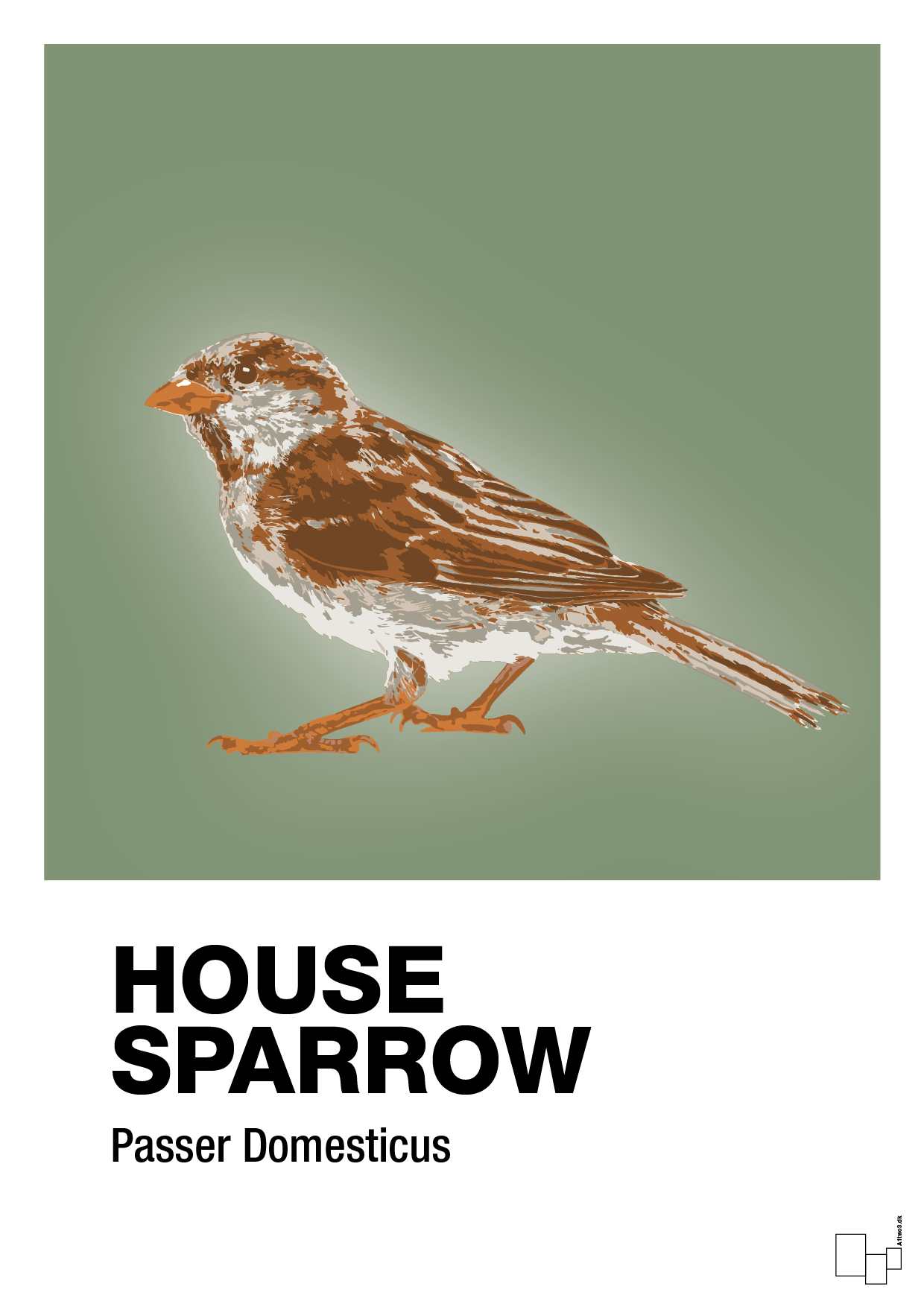 plakat: house sparrow - jade-Dyr-A1two3