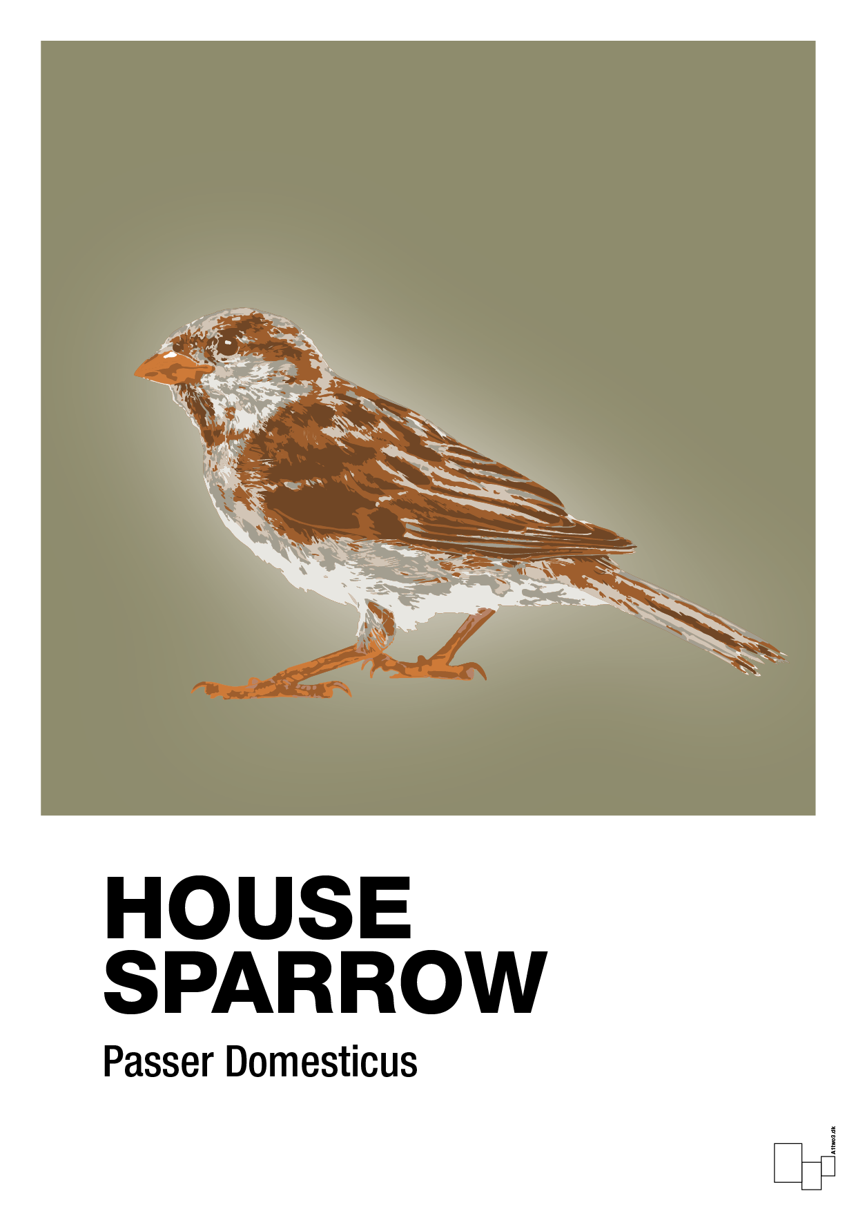 plakat: house sparrow - misty forrest-Dyr-A1two3