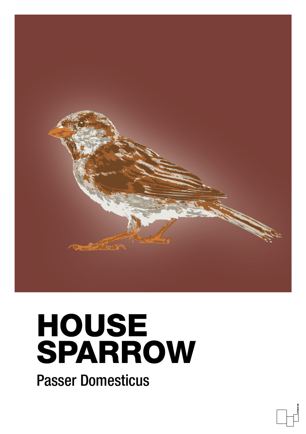 plakat: house sparrow - red pepper-Dyr-A1two3