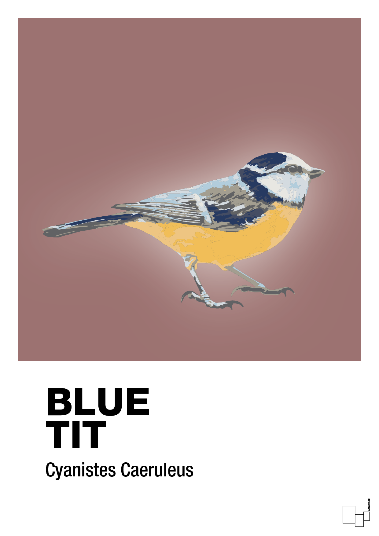 plakat: blue tit - plum-Dyr-A1two3