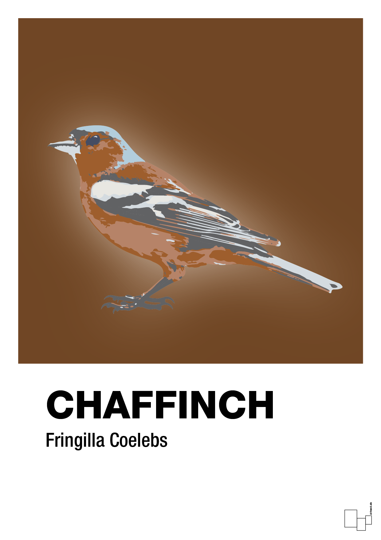plakat: chaffinch - dark brown-Dyr-A1two3
