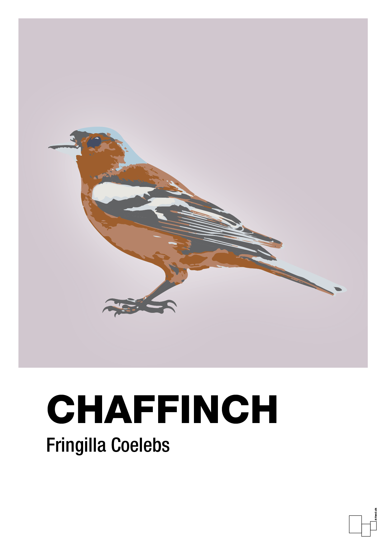 plakat: chaffinch - dusty lilac-Dyr-A1two3