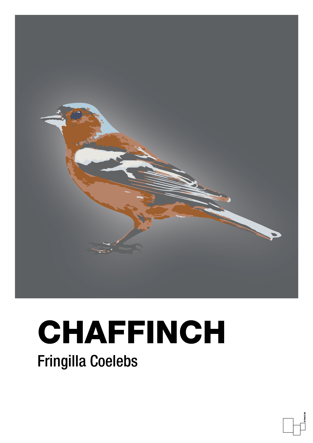 plakat: chaffinch - graphic charcoal-Dyr-A1two3