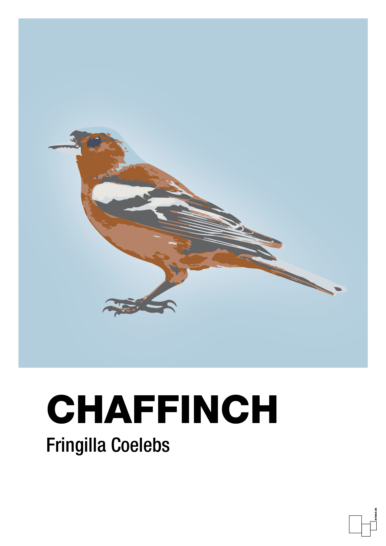 plakat: chaffinch - heavenly blue-Dyr-A1two3
