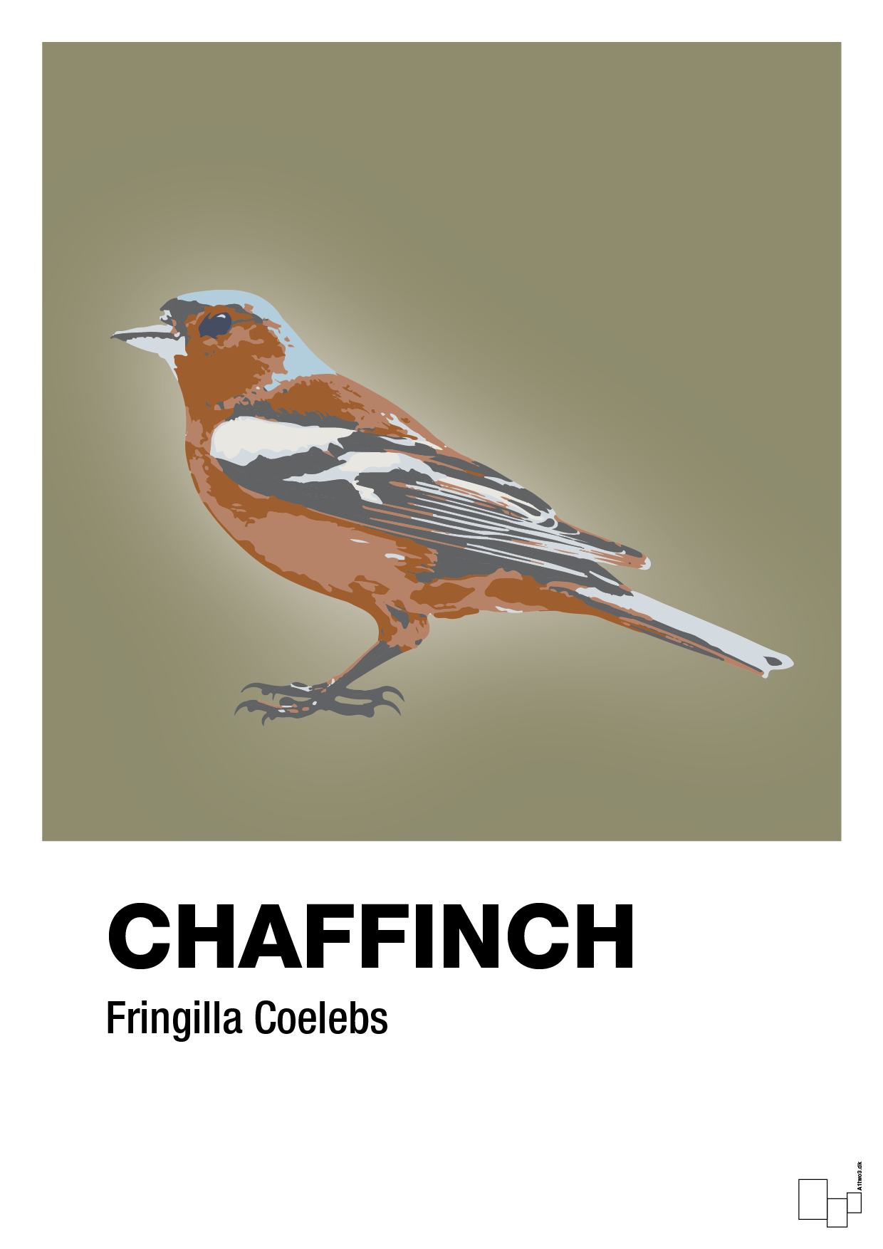 plakat: chaffinch - misty forrest-Dyr-A1two3