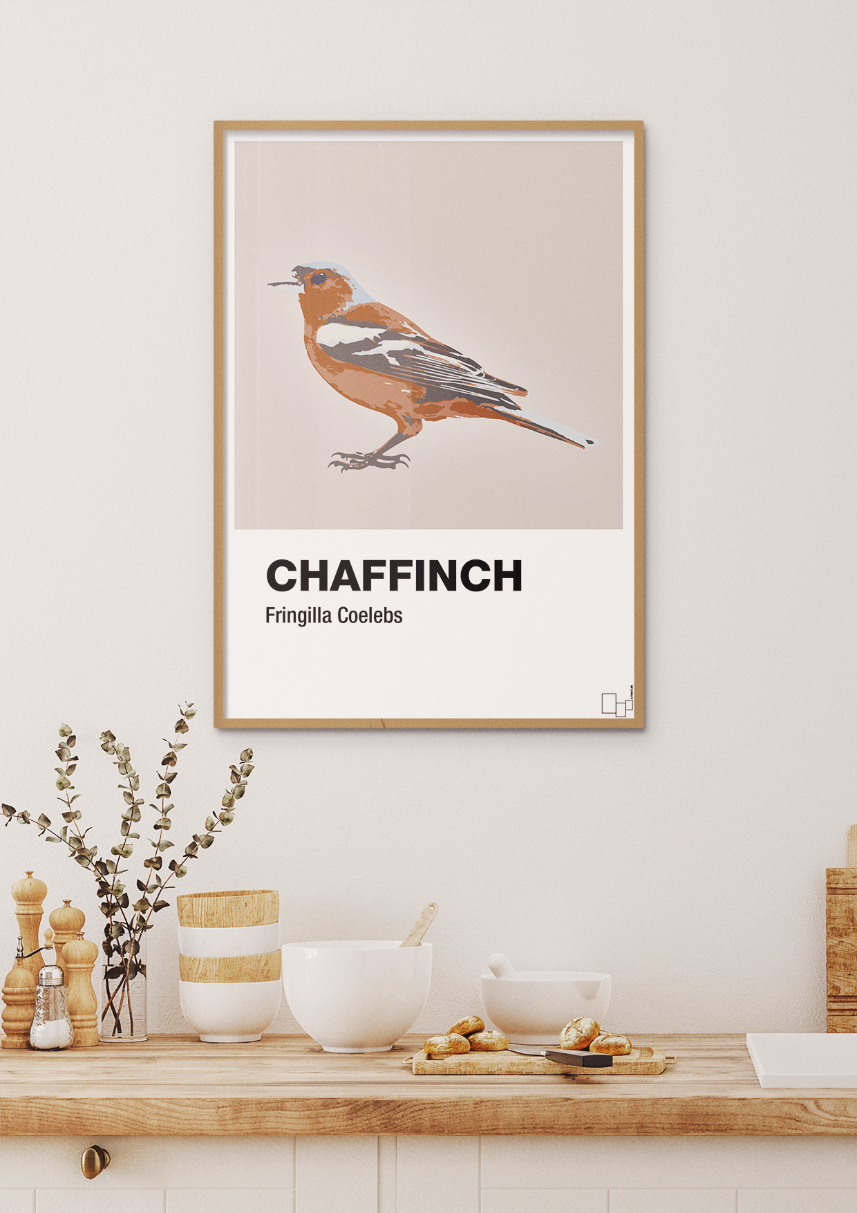 plakat: chaffinch - graphic charcoal-Dyr-A1two3