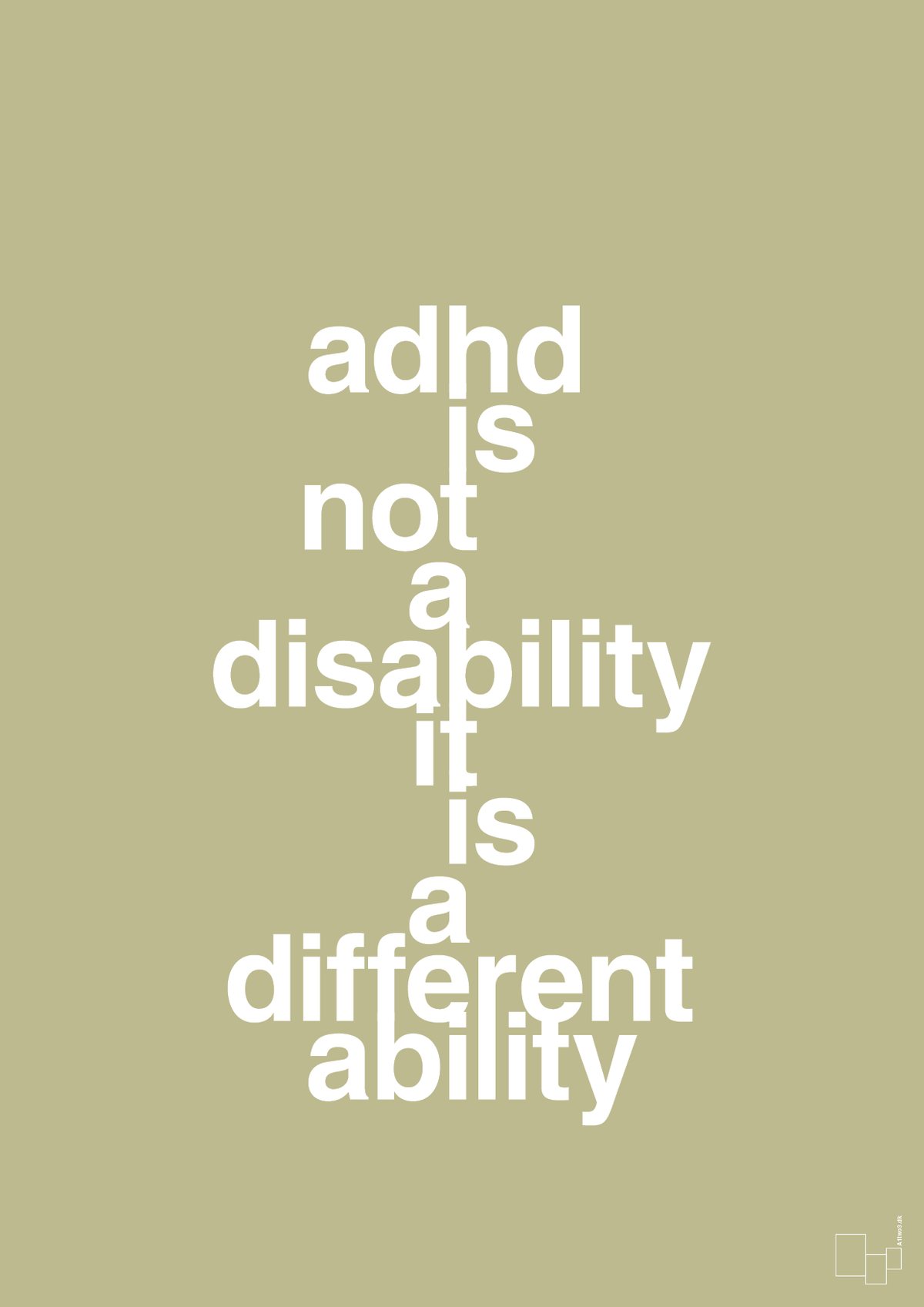 plakat: adhd is not a disability it is a different ability - back to nature-ADHD-A1two3