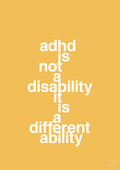 plakat: adhd is not a disability it is a different ability - honeycomb-ADHD-A1two3