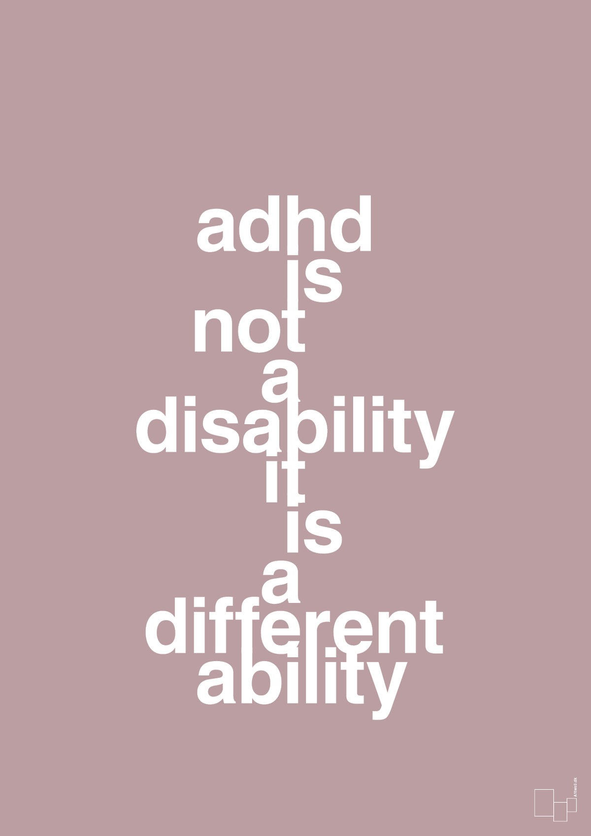plakat: adhd is not a disability it is a different ability - light rose-ADHD-A1two3