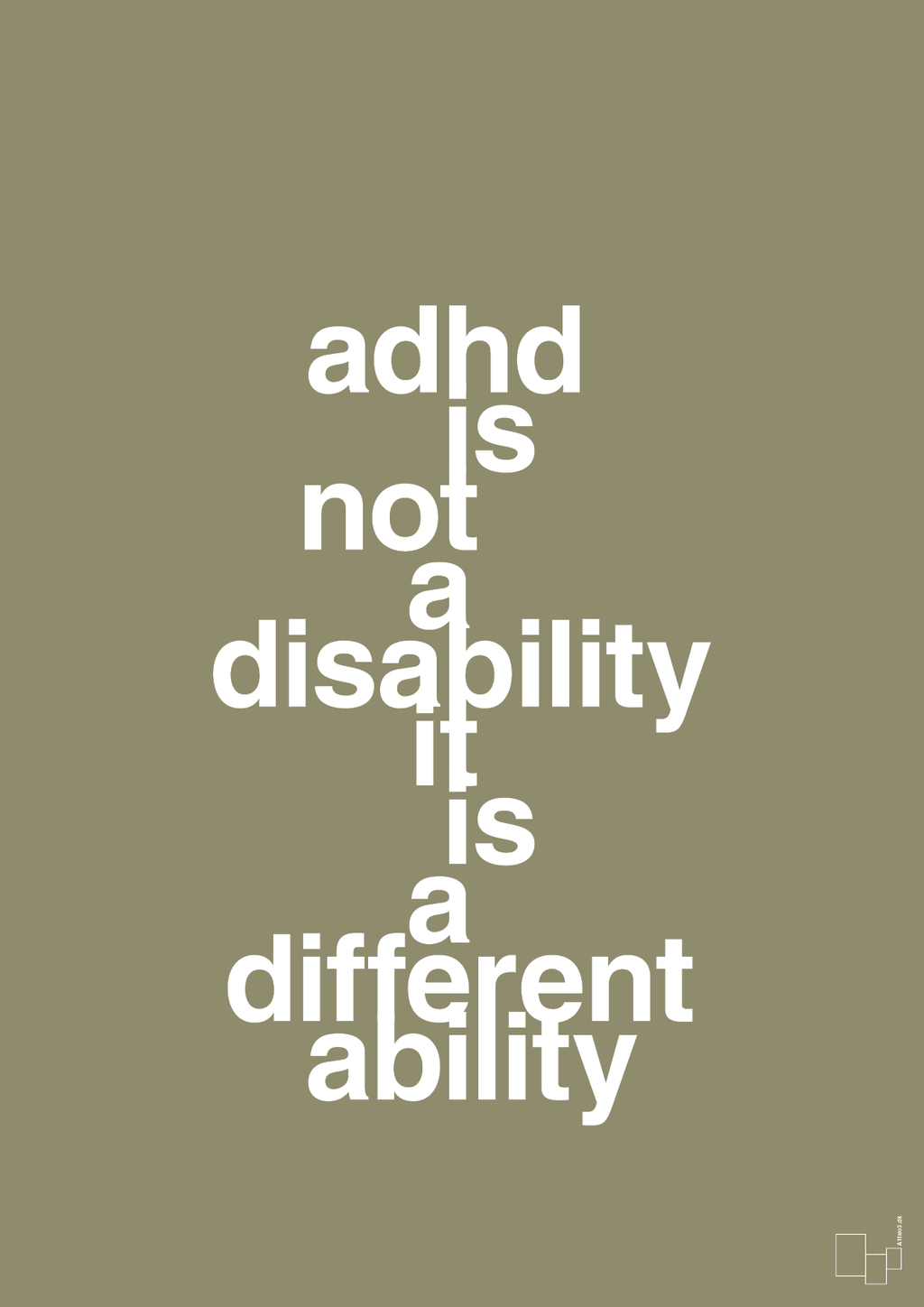 plakat: adhd is not a disability it is a different ability - misty forrest-ADHD-A1two3