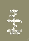 plakat: adhd is not a disability it is a different ability - misty forrest-ADHD-A1two3