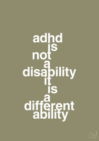 plakat: adhd is not a disability it is a different ability - misty forrest-ADHD-A1two3
