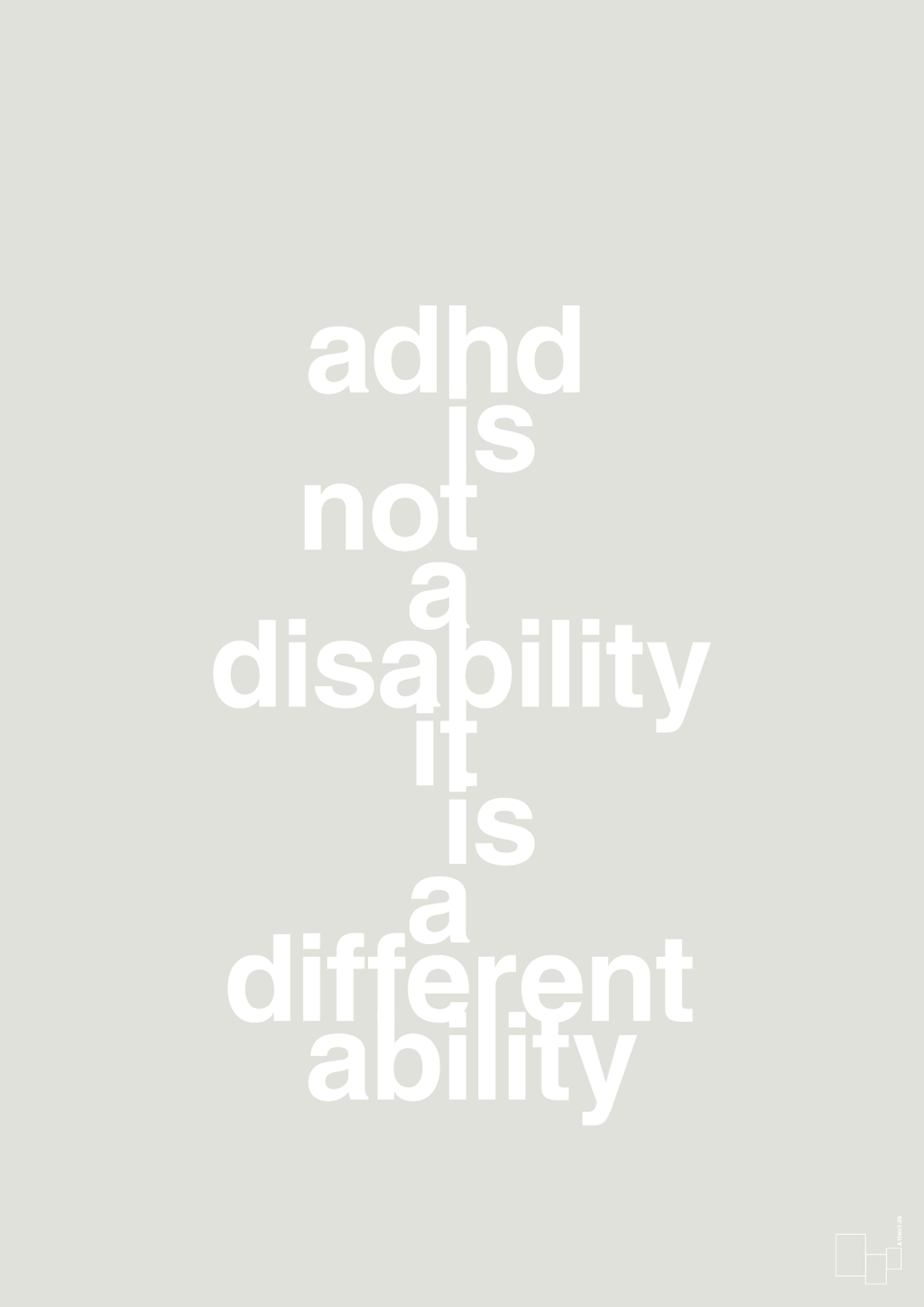 plakat: adhd is not a disability it is a different ability - painters white-ADHD-A1two3