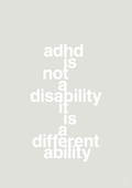 plakat: adhd is not a disability it is a different ability - painters white-ADHD-A1two3