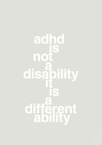plakat: adhd is not a disability it is a different ability - painters white-ADHD-A1two3