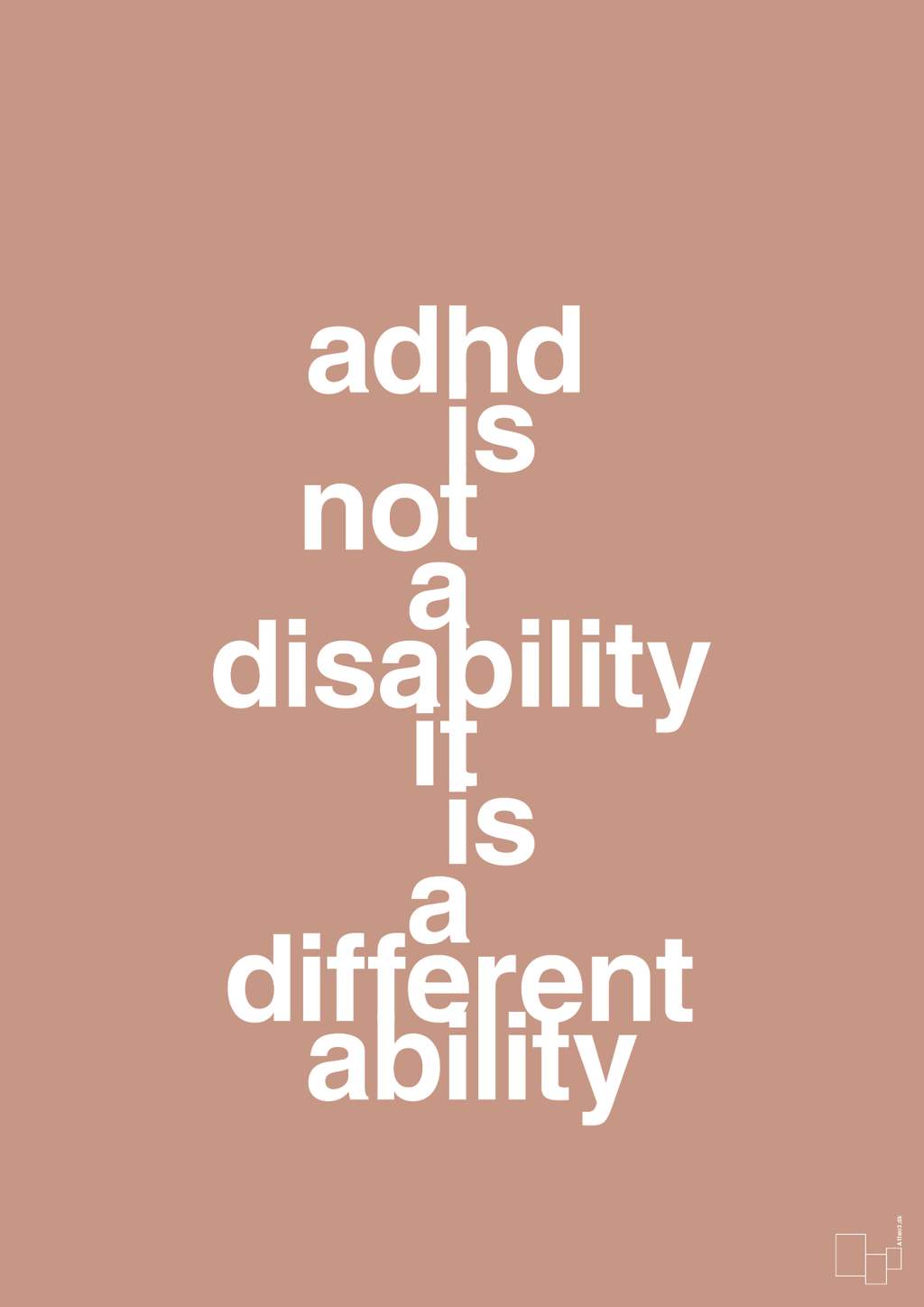 plakat: adhd is not a disability it is a different ability - powder-ADHD-A1two3