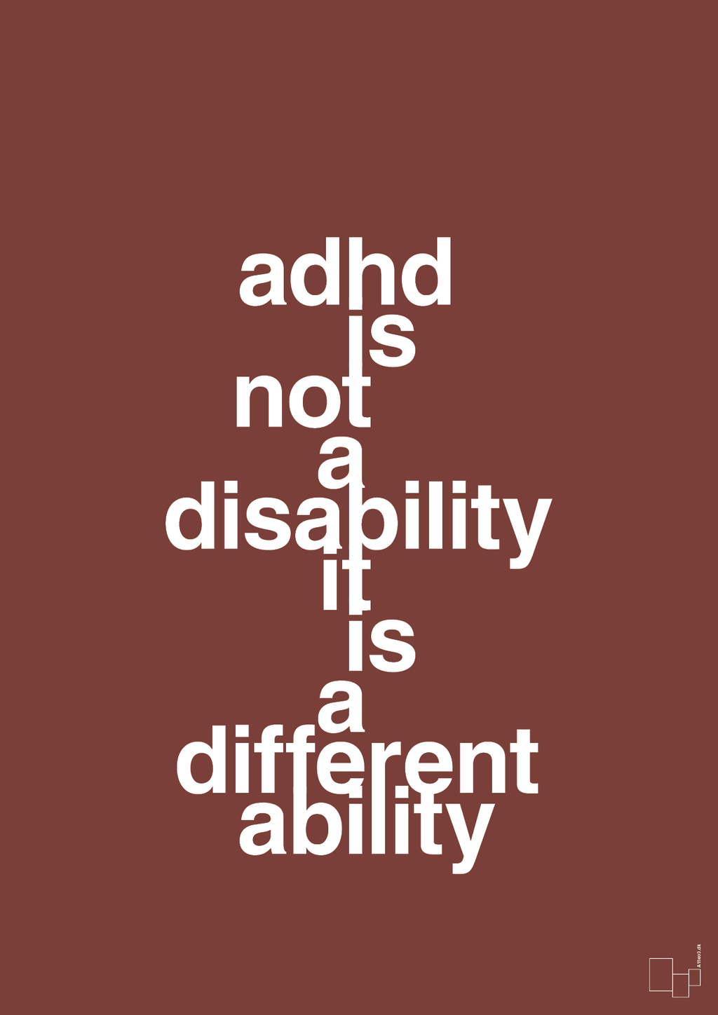 plakat: adhd is not a disability it is a different ability - red pepper-ADHD-A1two3