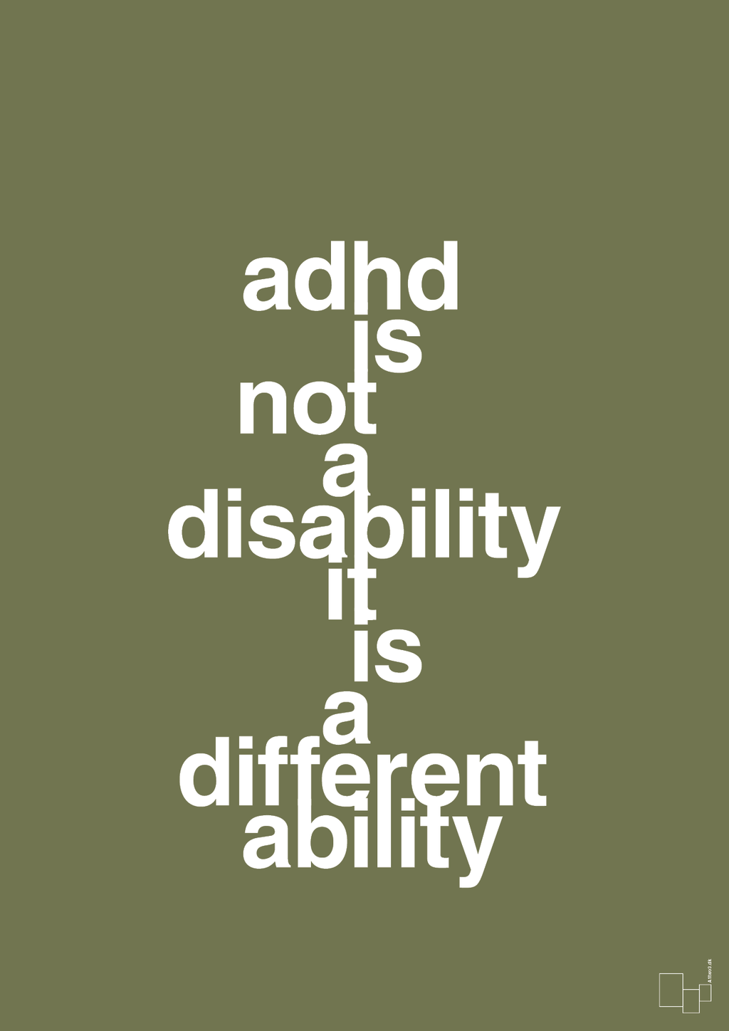 plakat: adhd is not a disability it is a different ability - secret meadow-ADHD-A1two3