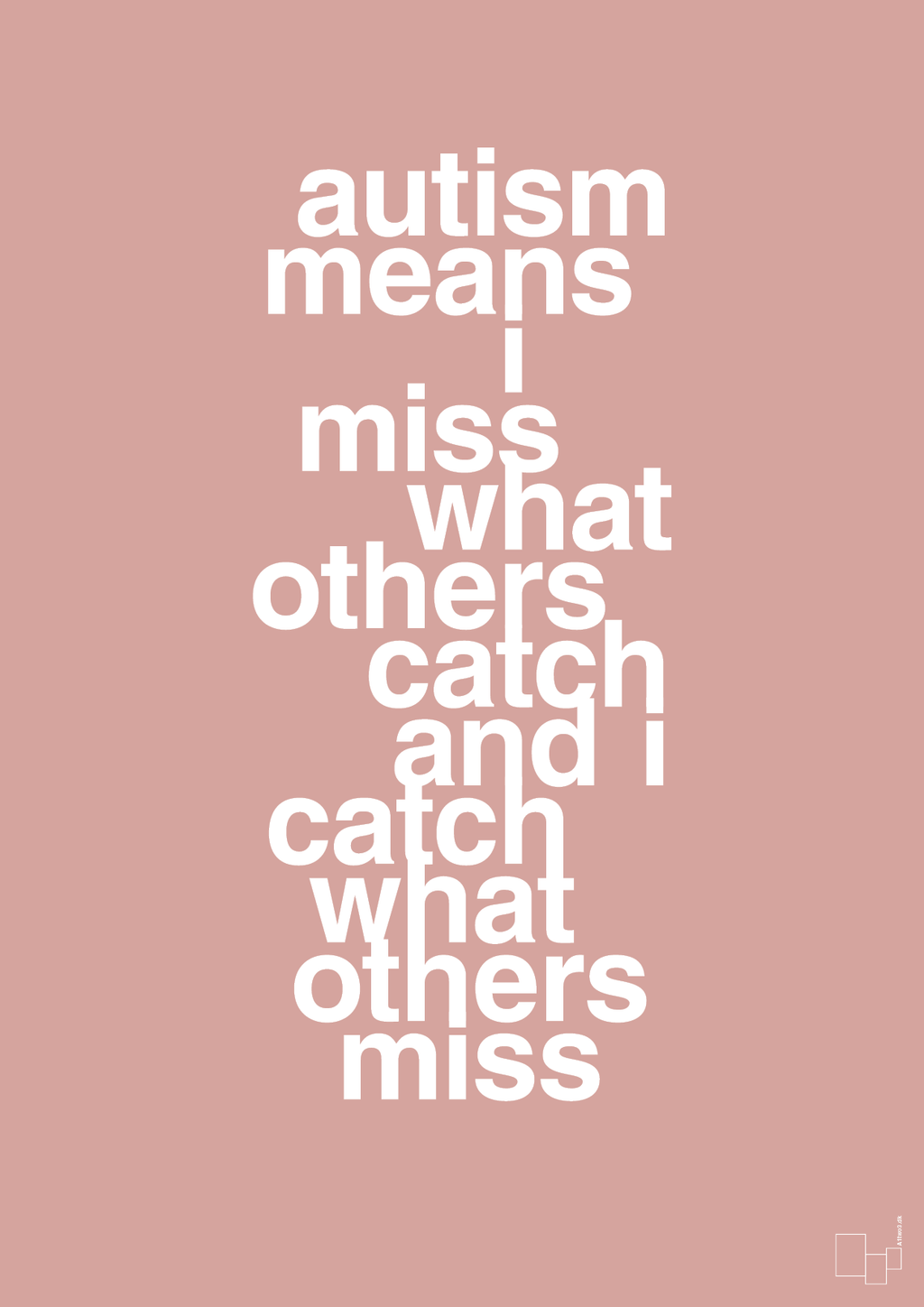plakat: autism means i miss what others catch and i catch what others miss - bubble shell-ADHD-A1two3