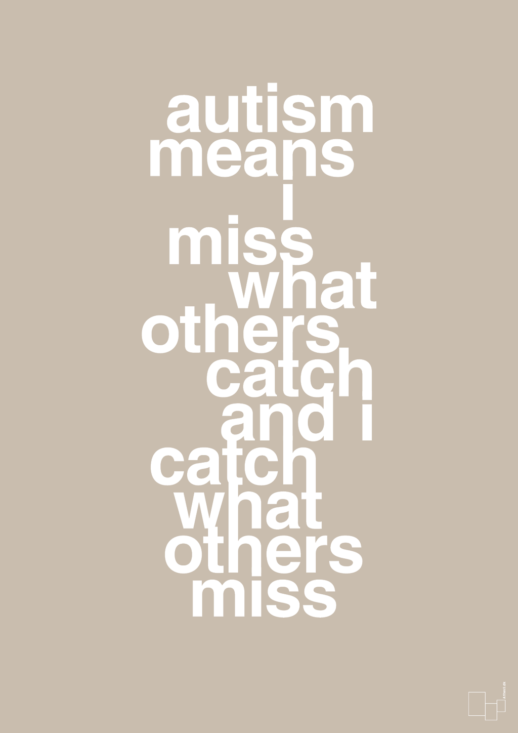plakat: autism means i miss what others catch and i catch what others miss - creamy mushroom-ADHD-A1two3