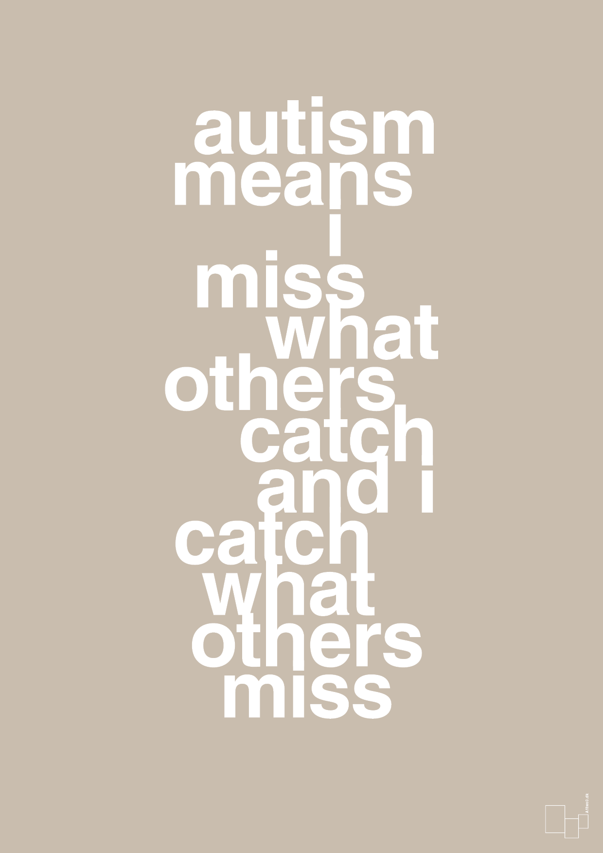 plakat: autism means i miss what others catch and i catch what others miss - creamy mushroom-ADHD-A1two3