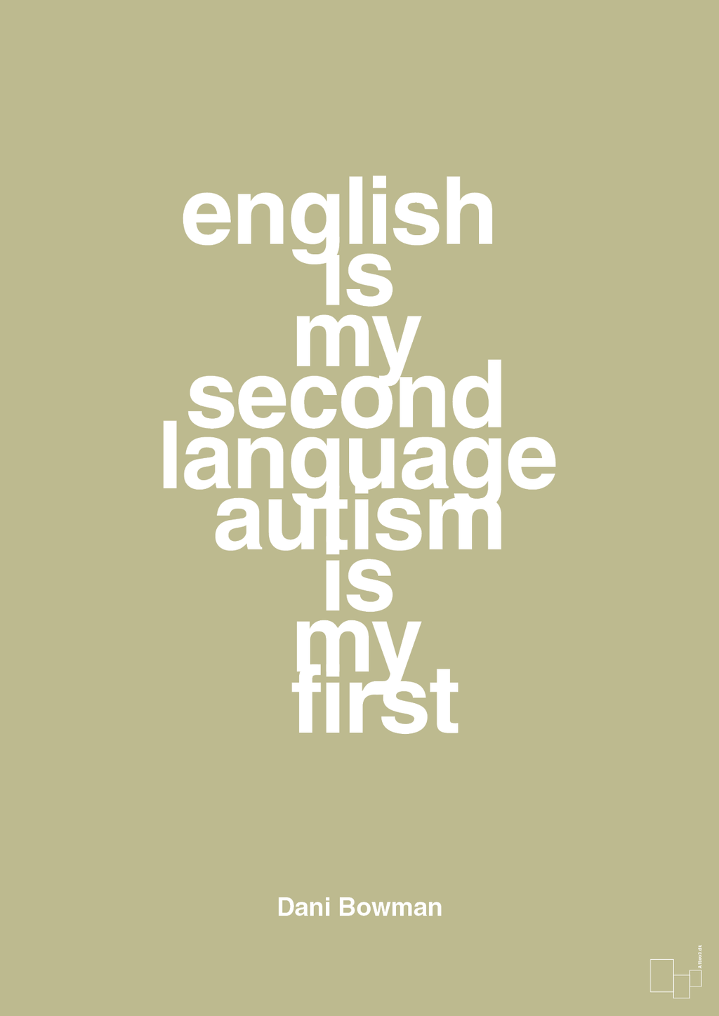 plakat: english is my second language autism is my first - back to nature-Autisme-A1two3