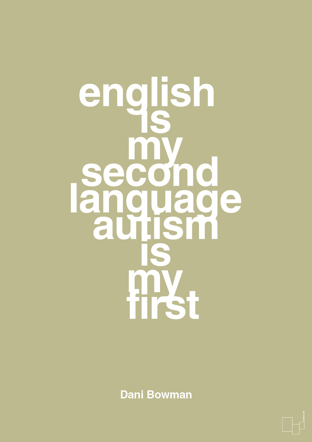 plakat: english is my second language autism is my first - back to nature-Autisme-A1two3