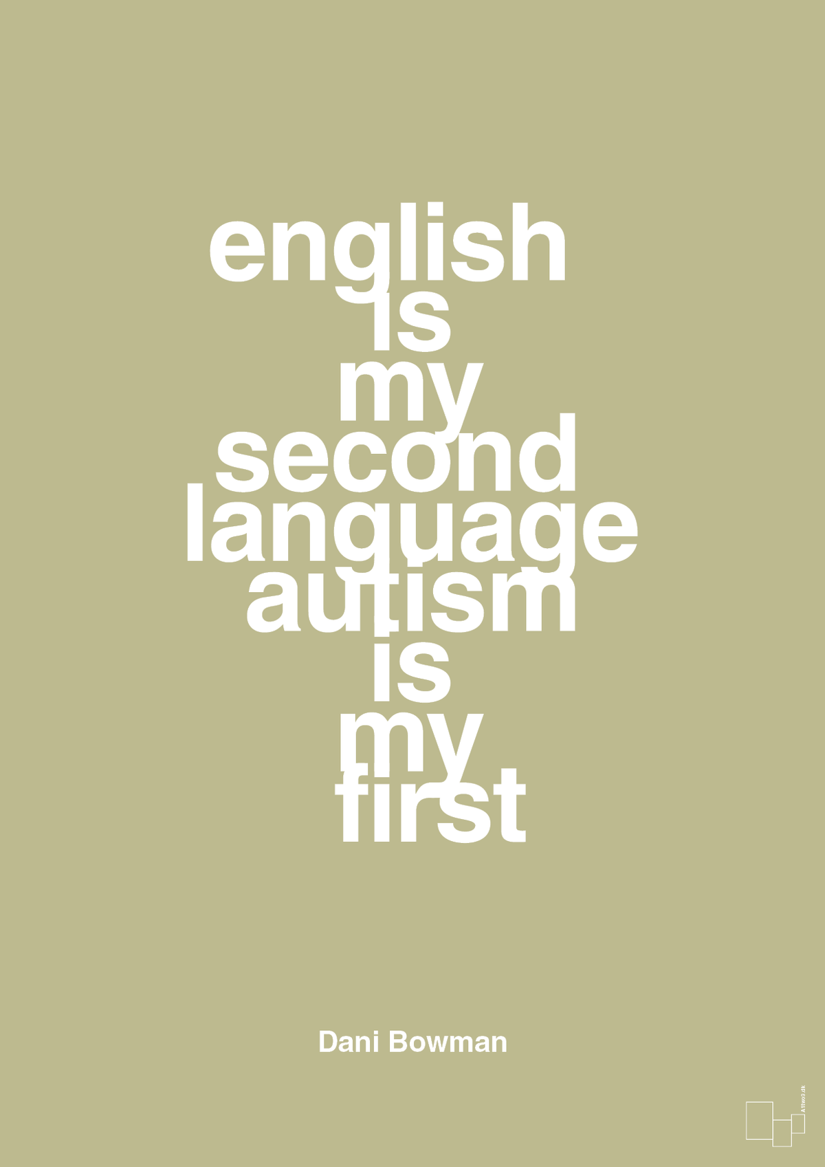plakat: english is my second language autism is my first - back to nature-Autisme-A1two3