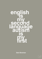 plakat: english is my second language autism is my first - battleship gray-Autisme-A1two3