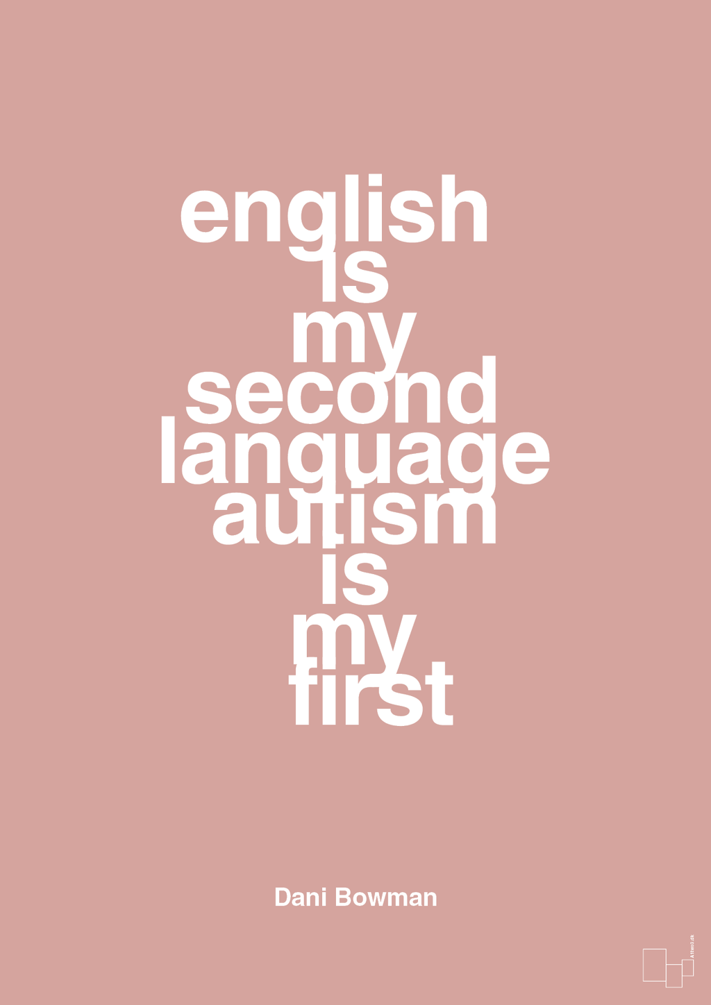 plakat: english is my second language autism is my first - bubble shell-Autisme-A1two3