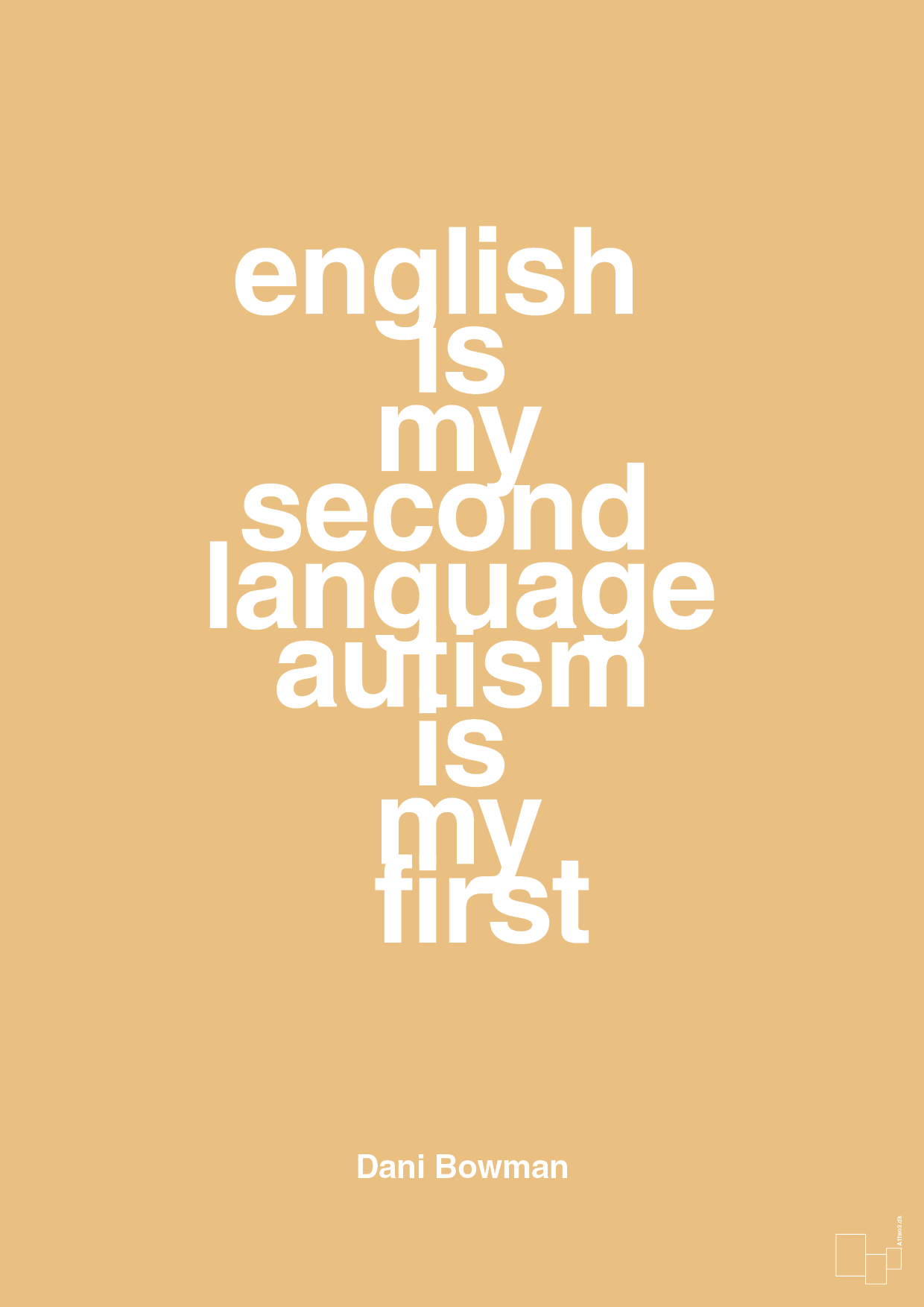 plakat: english is my second language autism is my first - charismatic-Autisme-A1two3