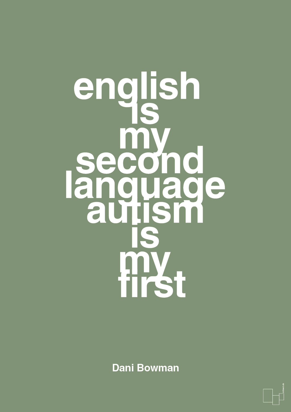 plakat: english is my second language autism is my first - jade-Autisme-A1two3