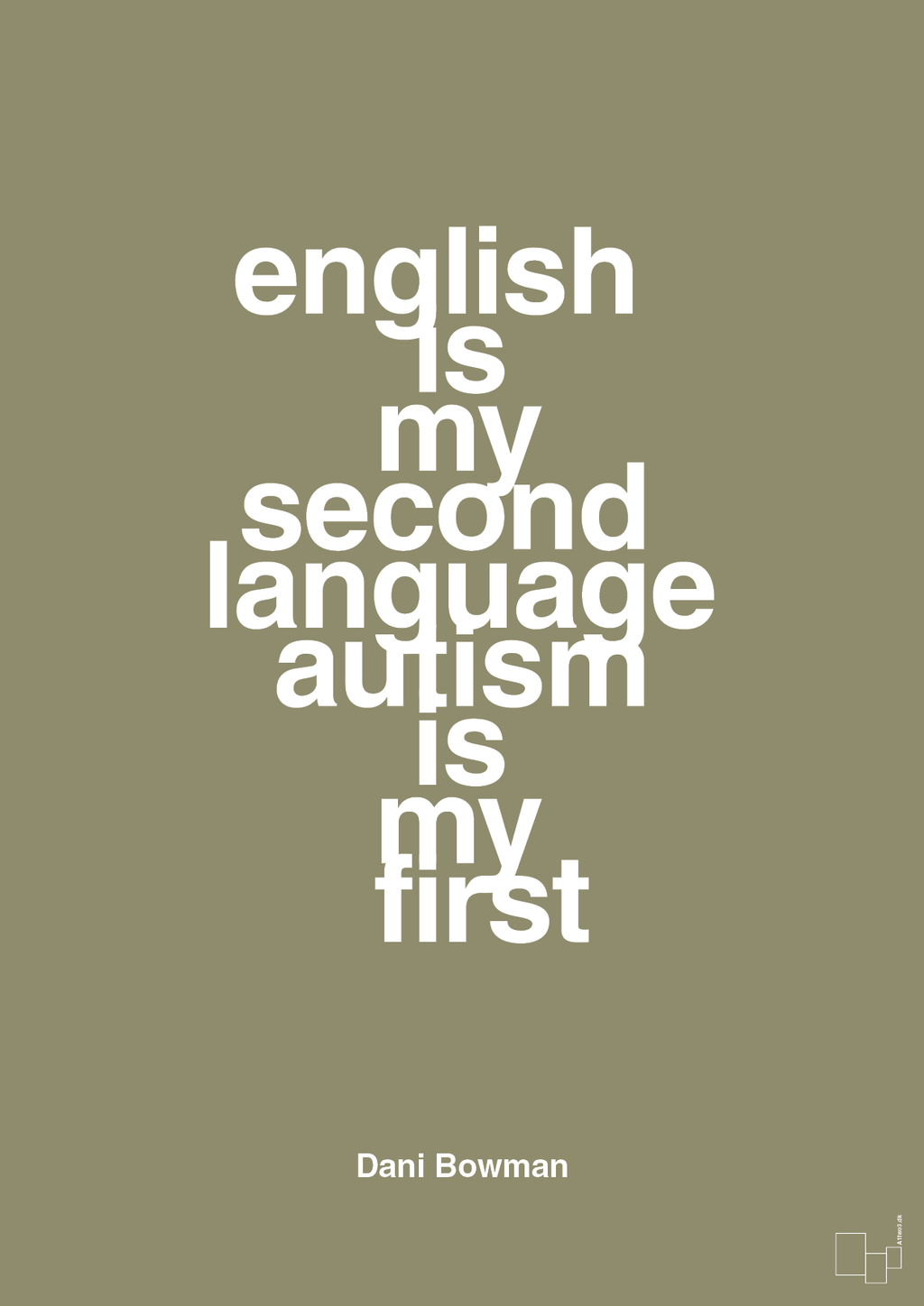 plakat: english is my second language autism is my first - misty forrest-Autisme-A1two3