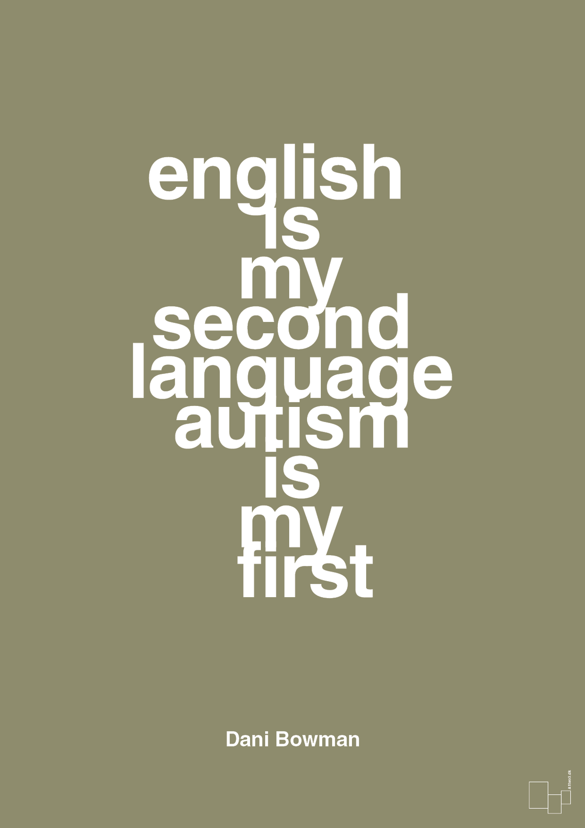 plakat: english is my second language autism is my first - misty forrest-Autisme-A1two3