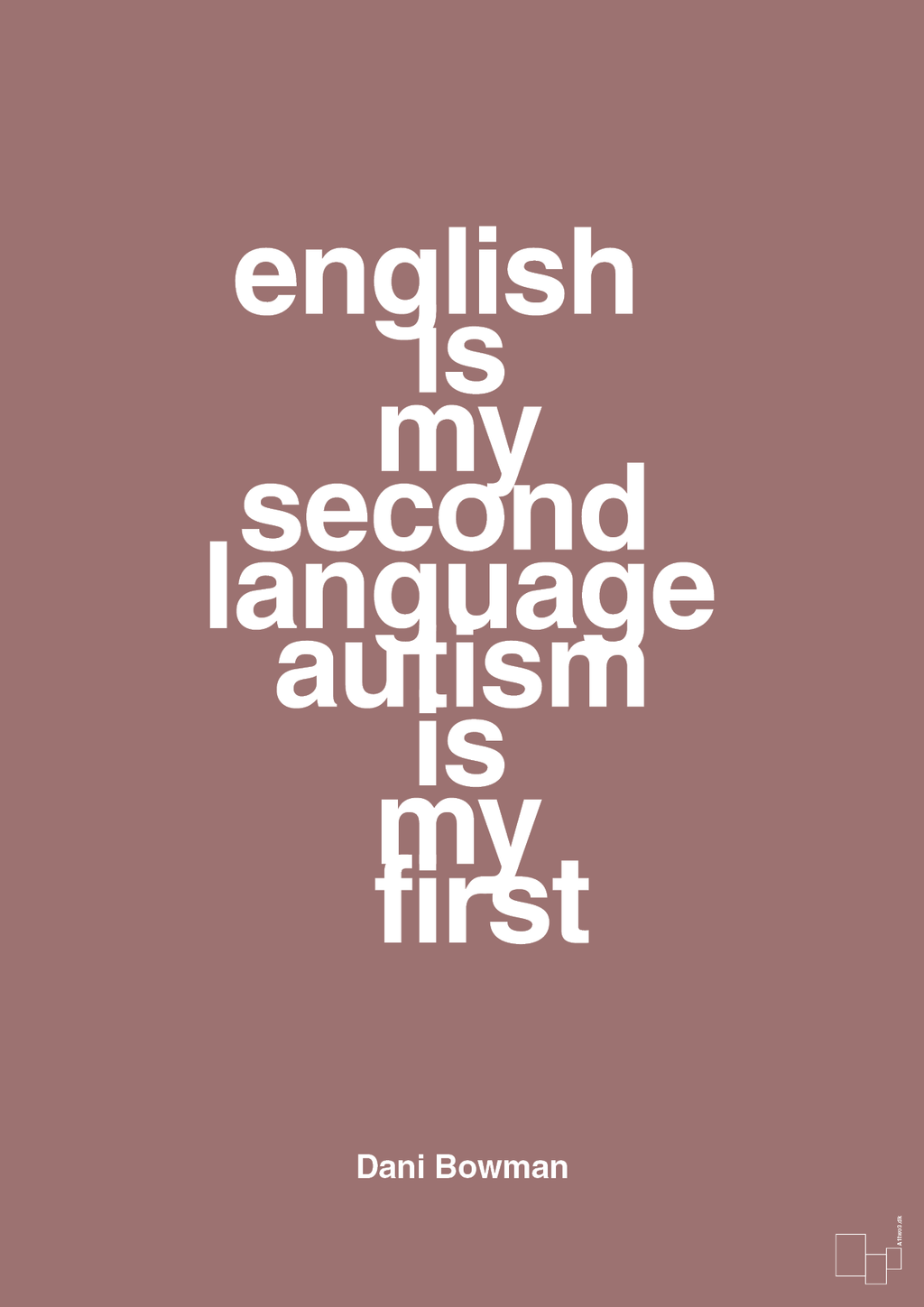 plakat: english is my second language autism is my first - plum-Autisme-A1two3