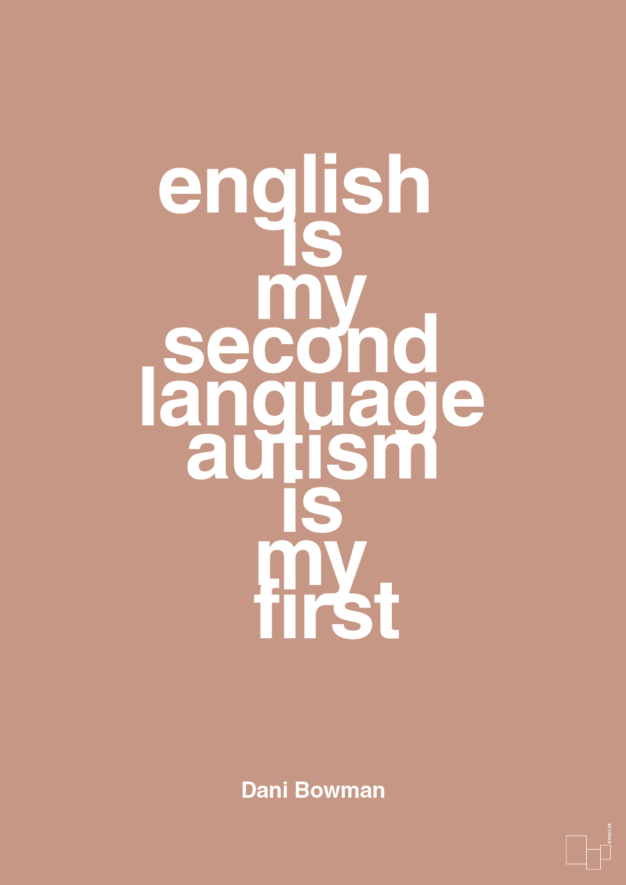 plakat: english is my second language autism is my first - powder-Autisme-A1two3